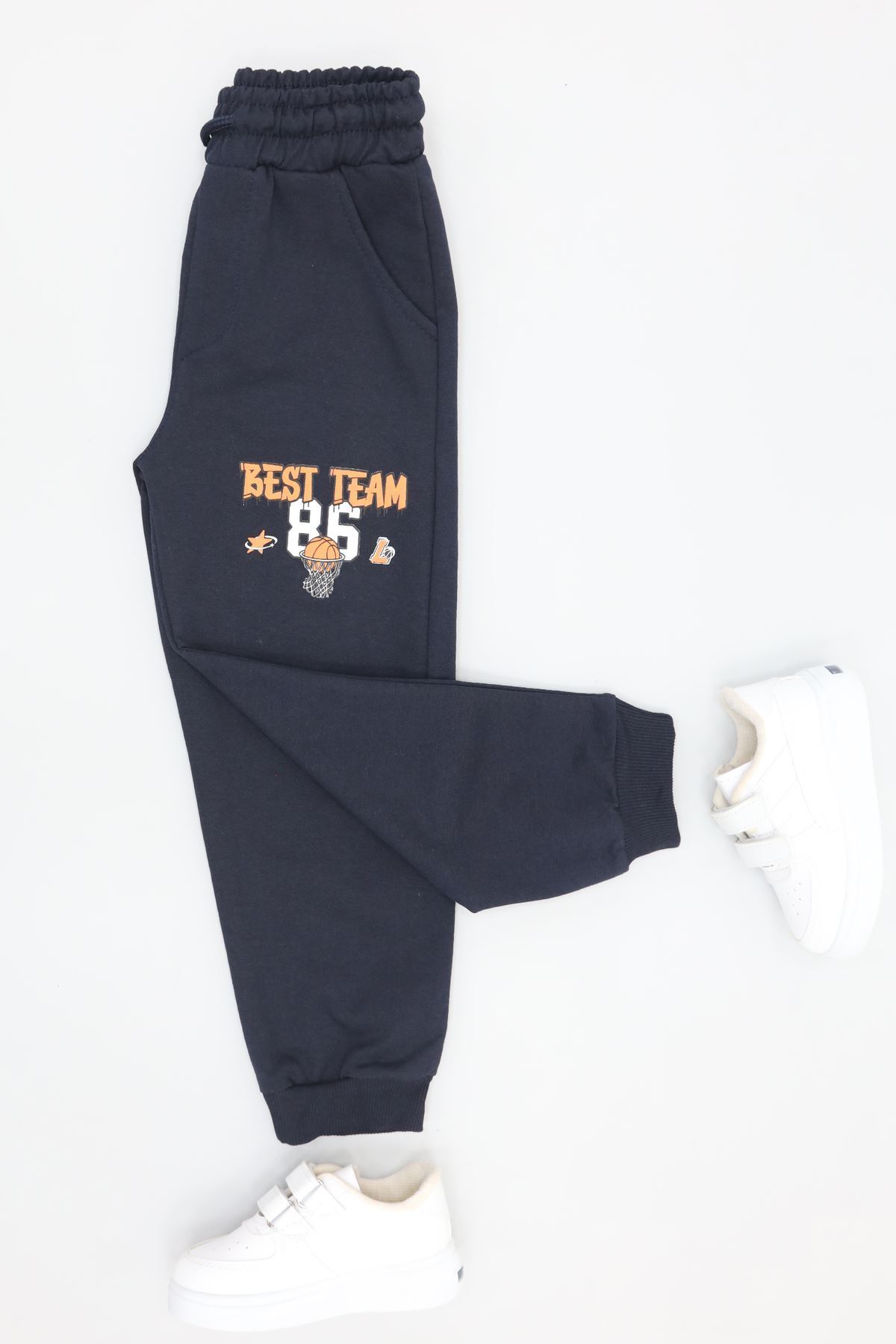 6-9 Yaş 2 İplik Şardonsuz Eşofman Altı Lacivert - 2260011.1576.