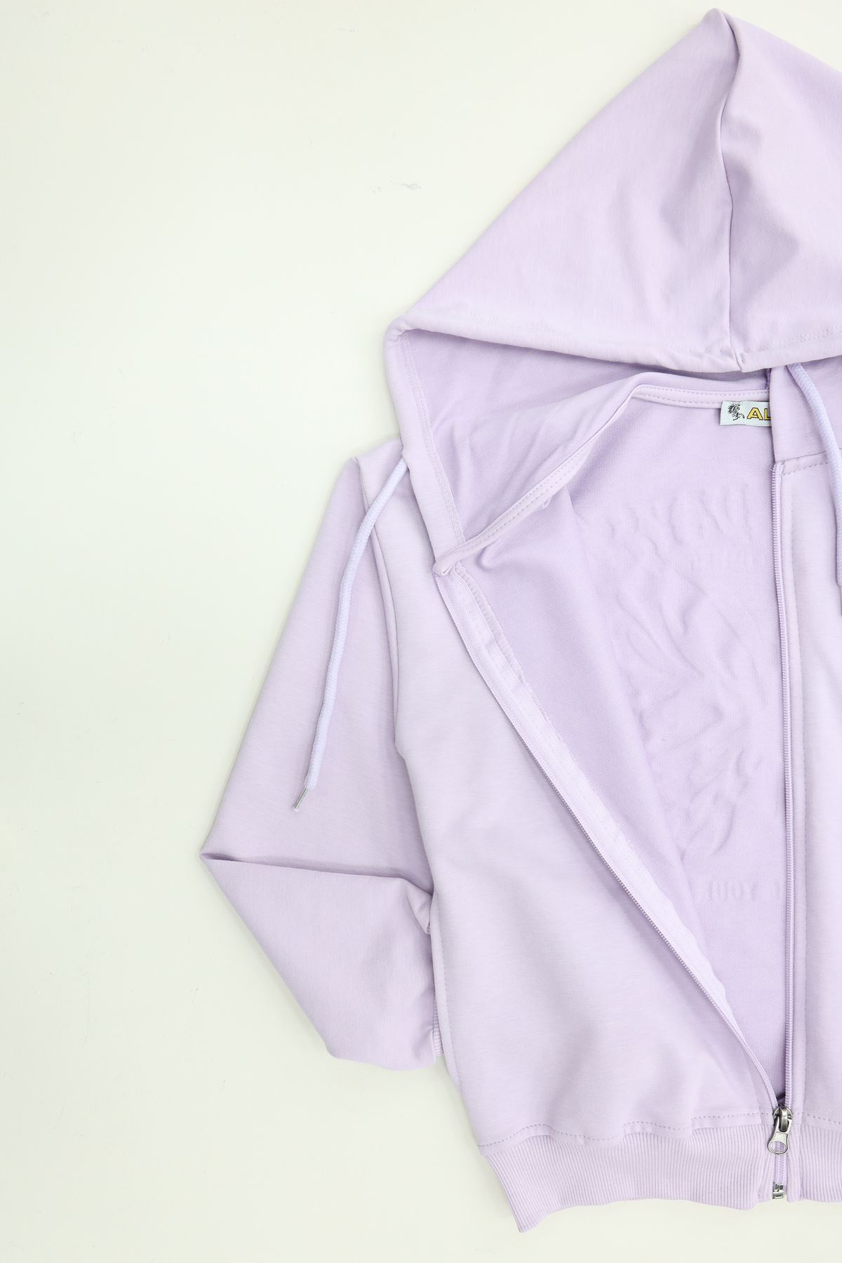 2 İplik 10 13 Yaş Kompak Fermuarlı Sweat Lila - 7264277.1576.
