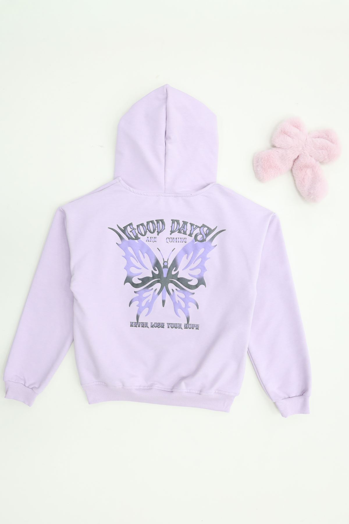 2 İplik 10 13 Yaş Kompak Fermuarlı Sweat Lila - 7264277.1576.