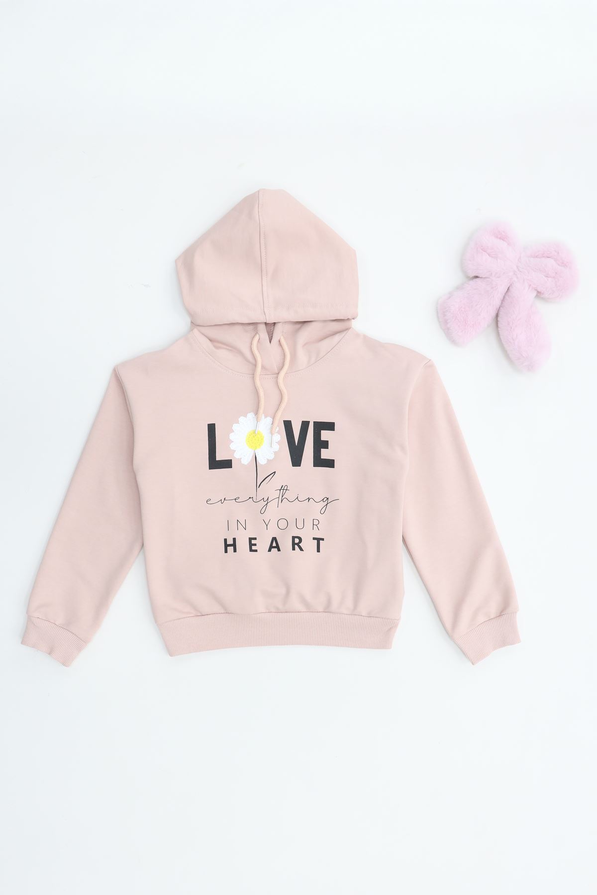 2 İp Şardonsuz Penye Sweat 5-8 Yaş Pudra - 6264271.1576.