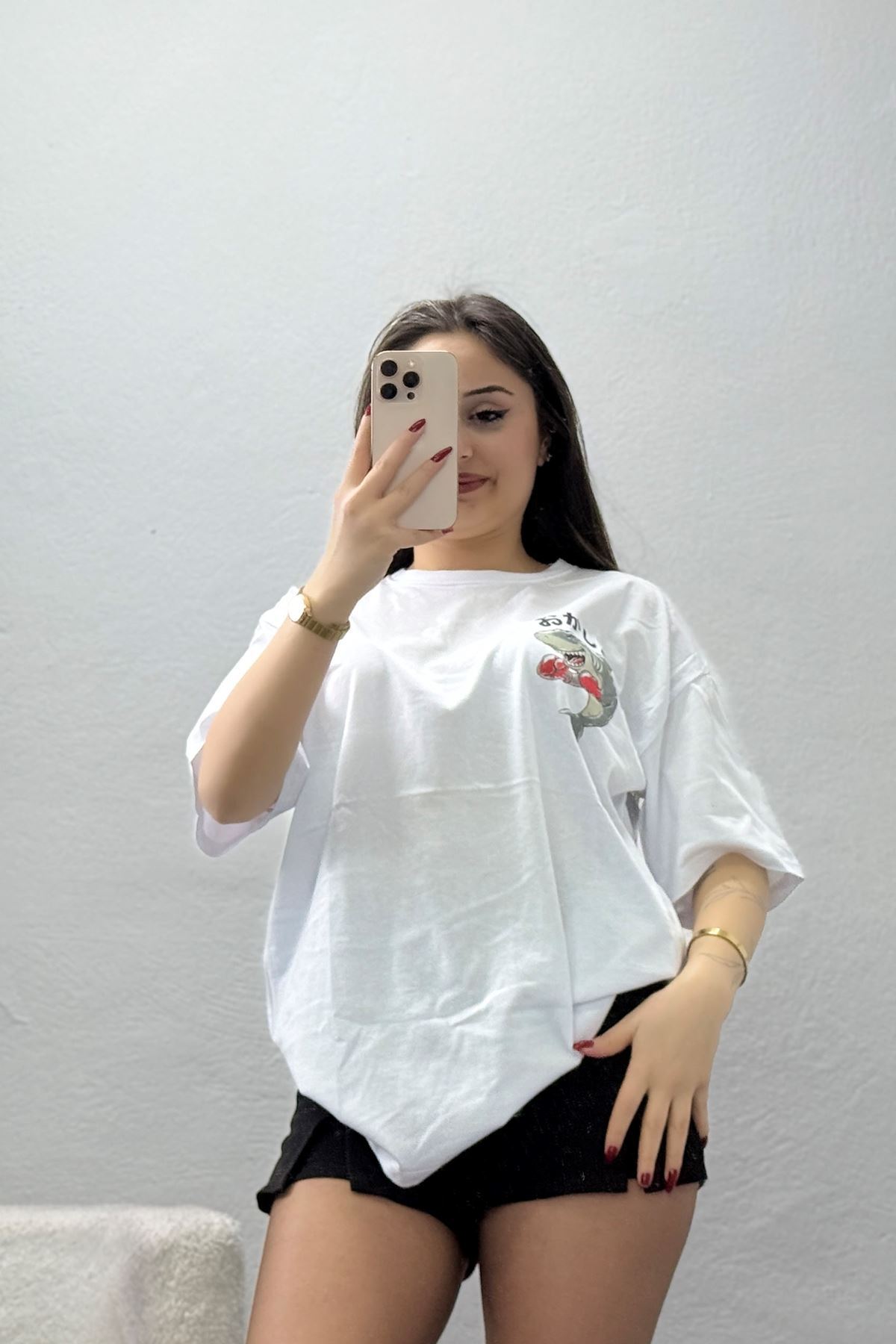 Kompakt Penye Unisex Tişört Beyazgri - 55064.1872.