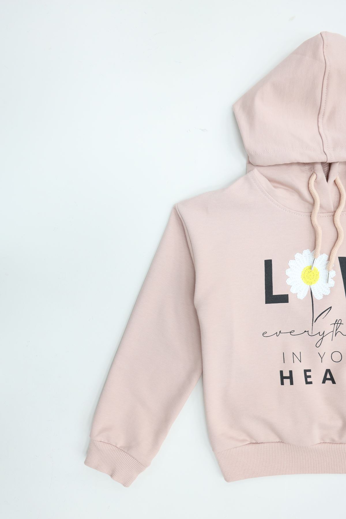 2 İp Şardonsuz Penye Sweat 5-8 Yaş Pudra - 6264271.1576.