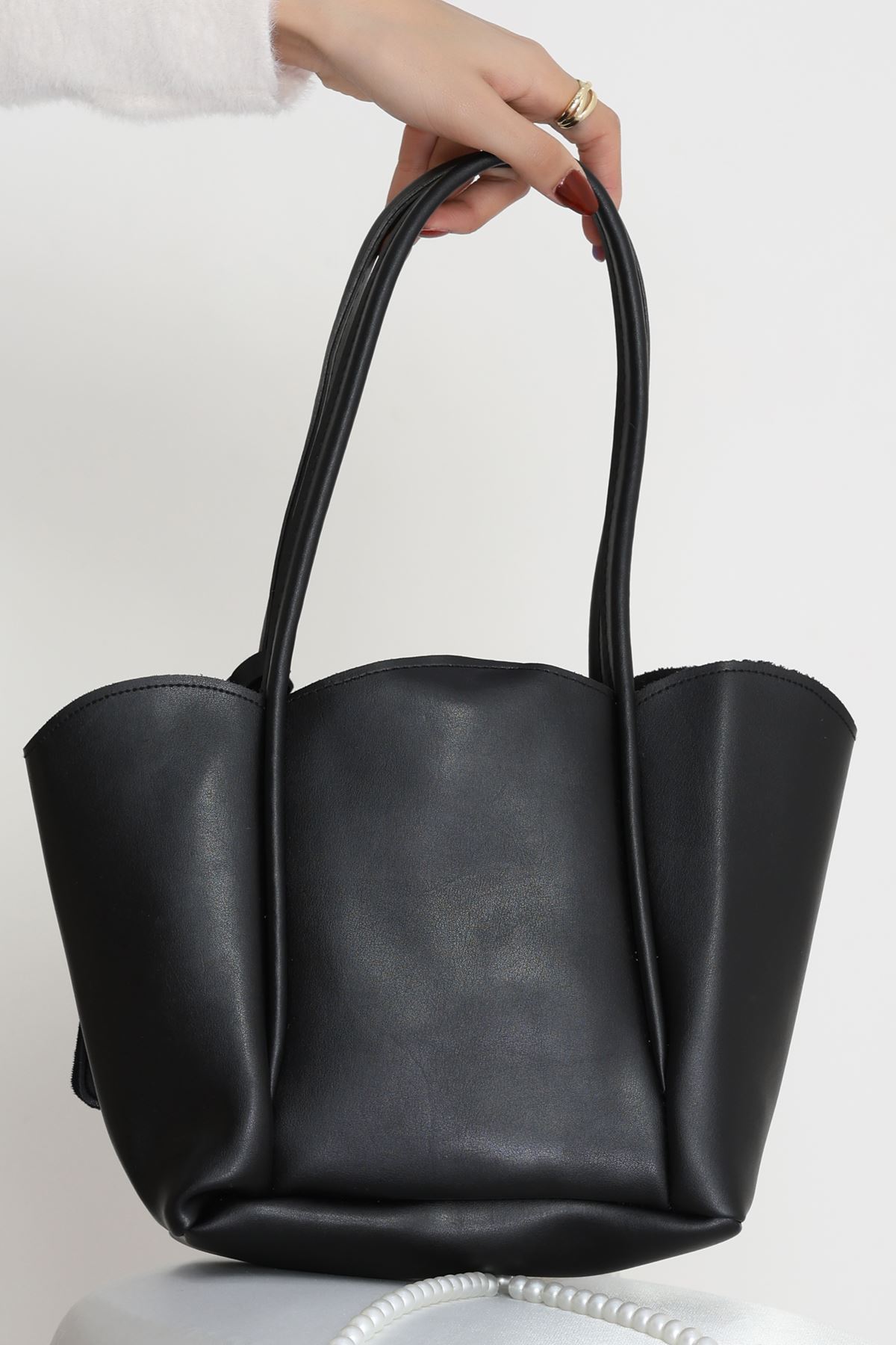 Makyaj Çantalı Ve Cüzdanlı Omuz Çantası Siyah - 31397.2063.