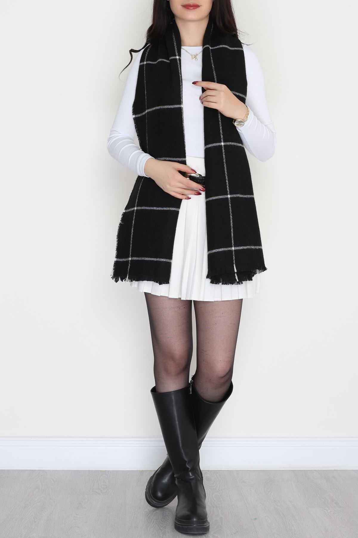 Desenli Kaşe Şal Siyahçizgili - 70811.750.