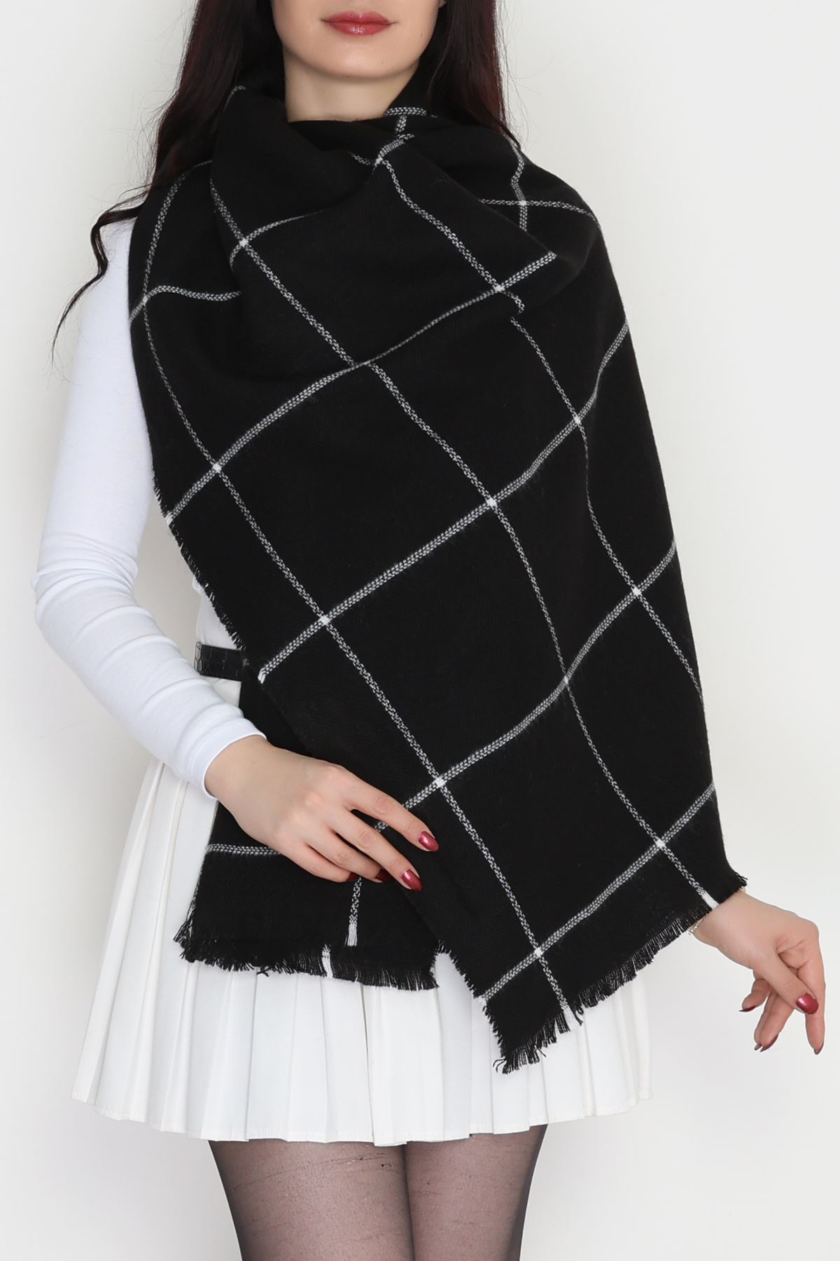 Desenli Kaşe Şal Siyahçizgili - 70811.750.