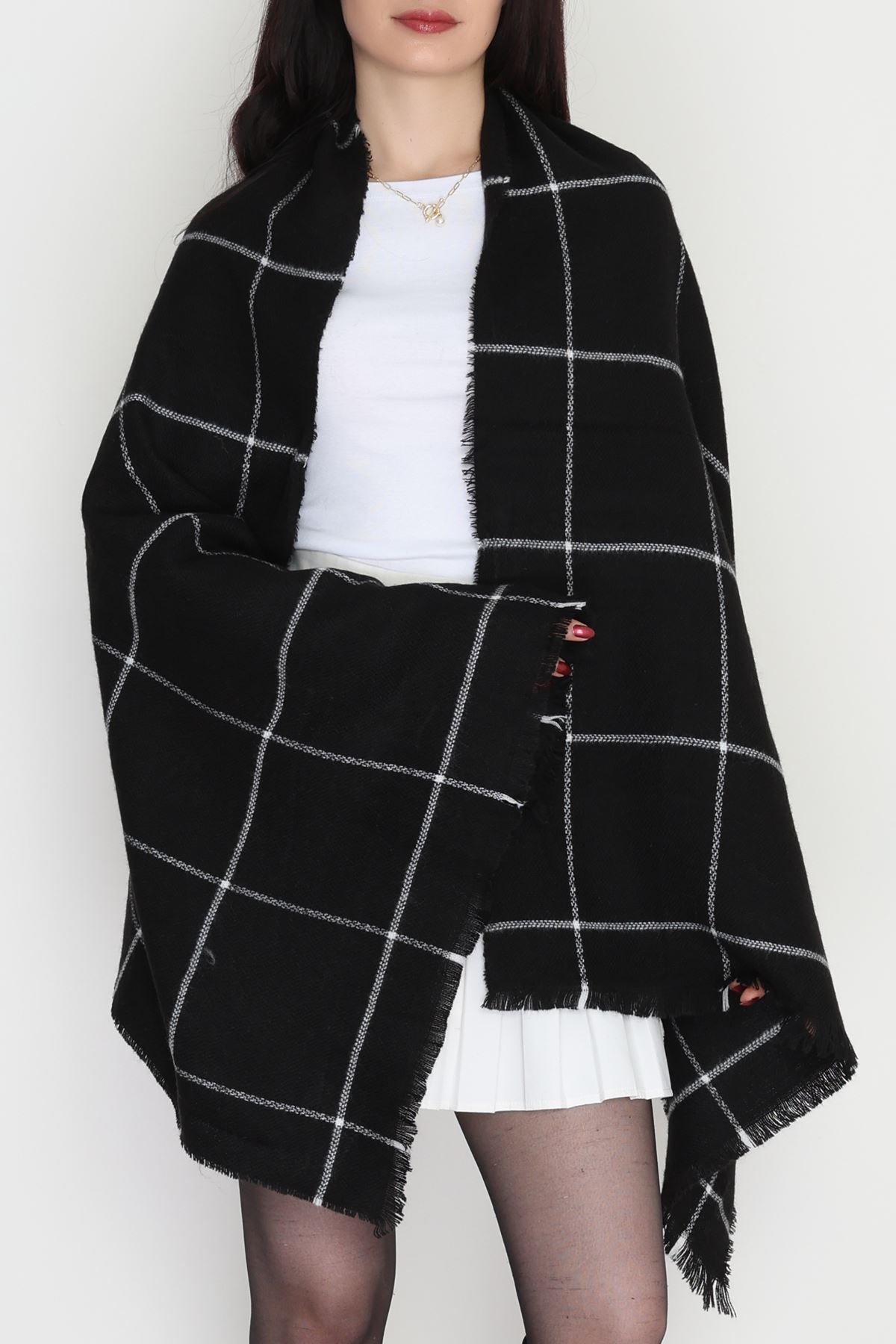 Desenli Kaşe Şal Siyahçizgili - 70811.750.