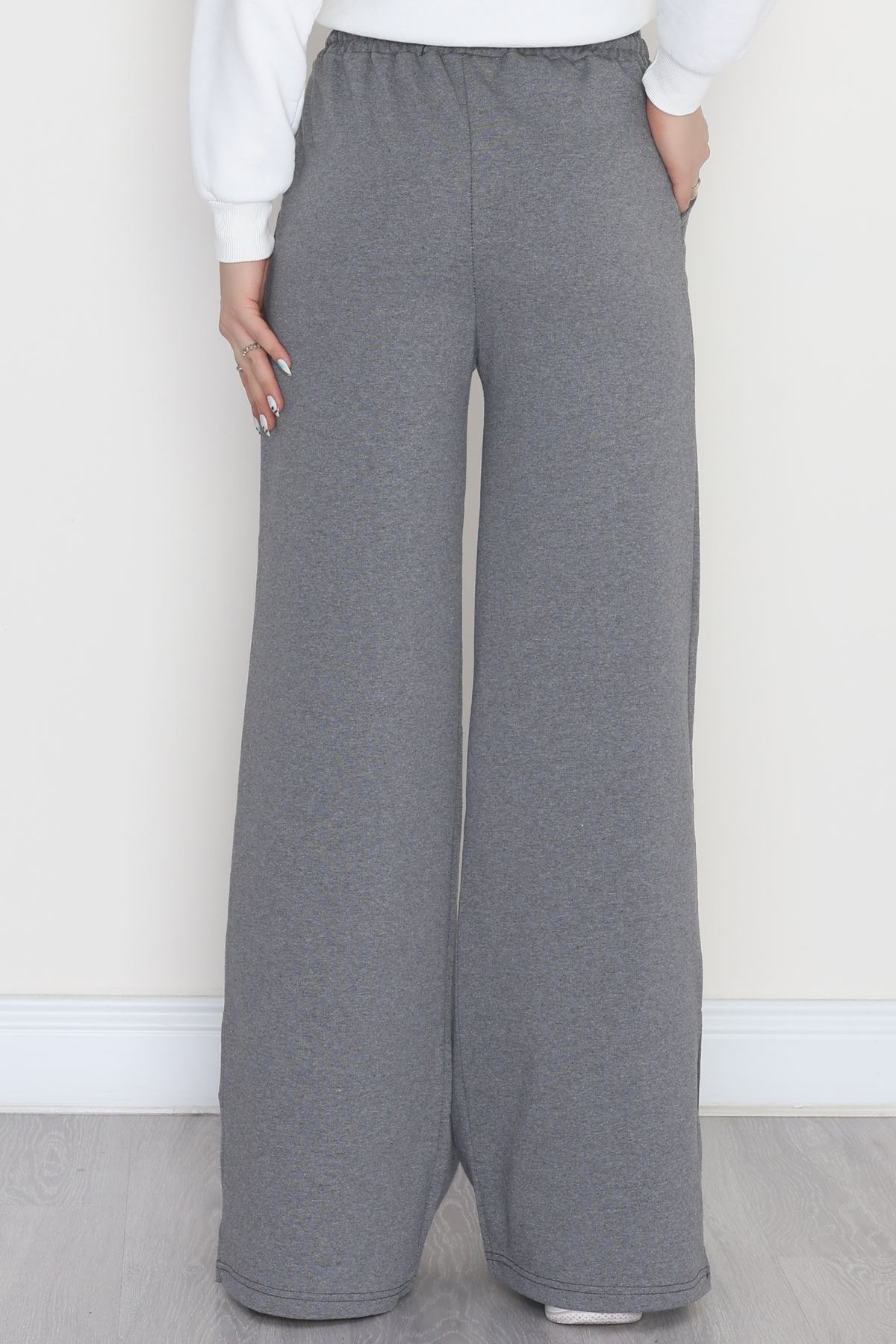 Yırtmaçlı 2 İplik Eşofman Altı Füme - 40025.1857.