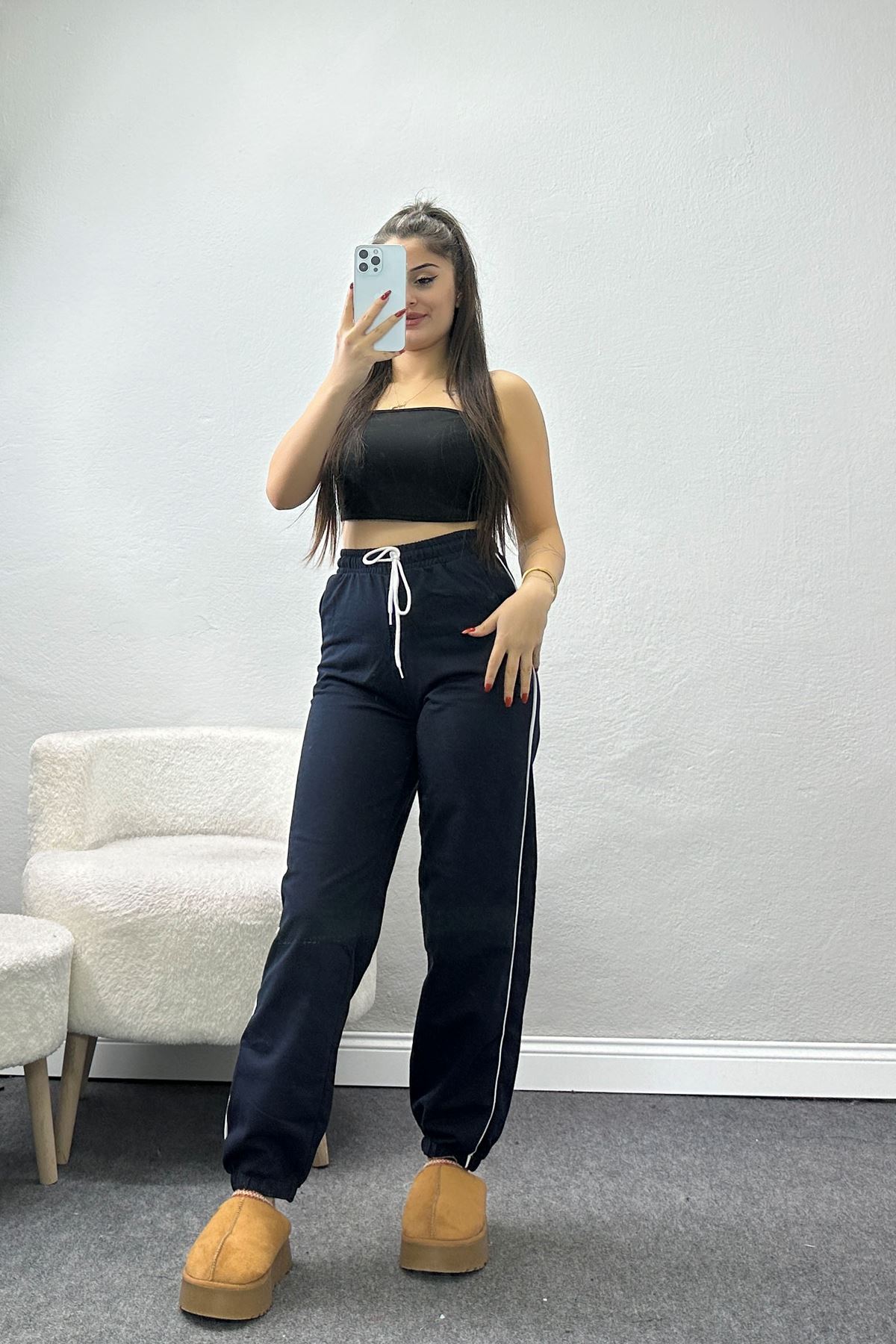 Biyeli 2 İplik Eşofman Altı Lacivert - 50937.1005.