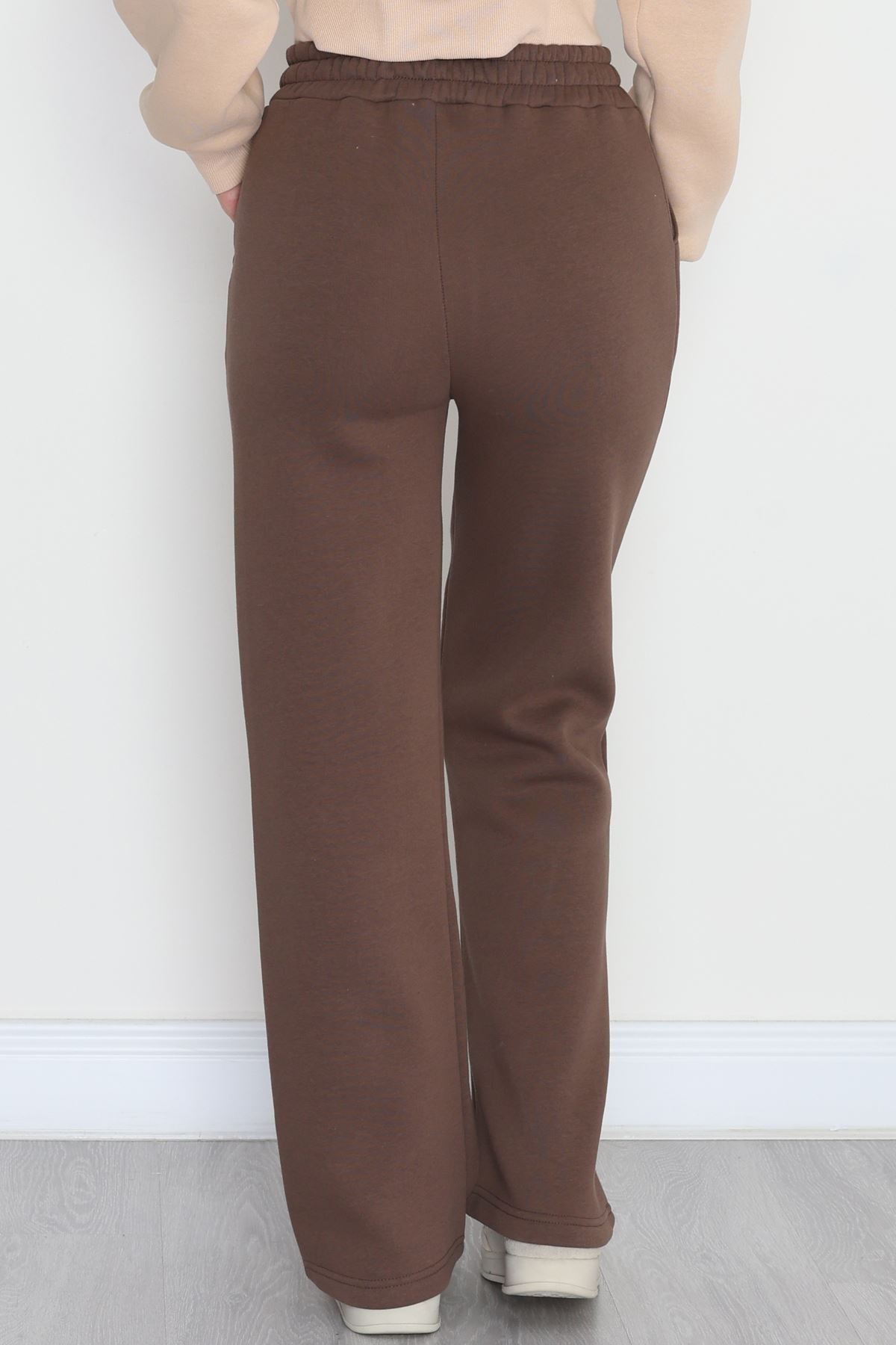 Üç İplik Palazzo Eşofman Altı Açıkkahve - 20970.1878.