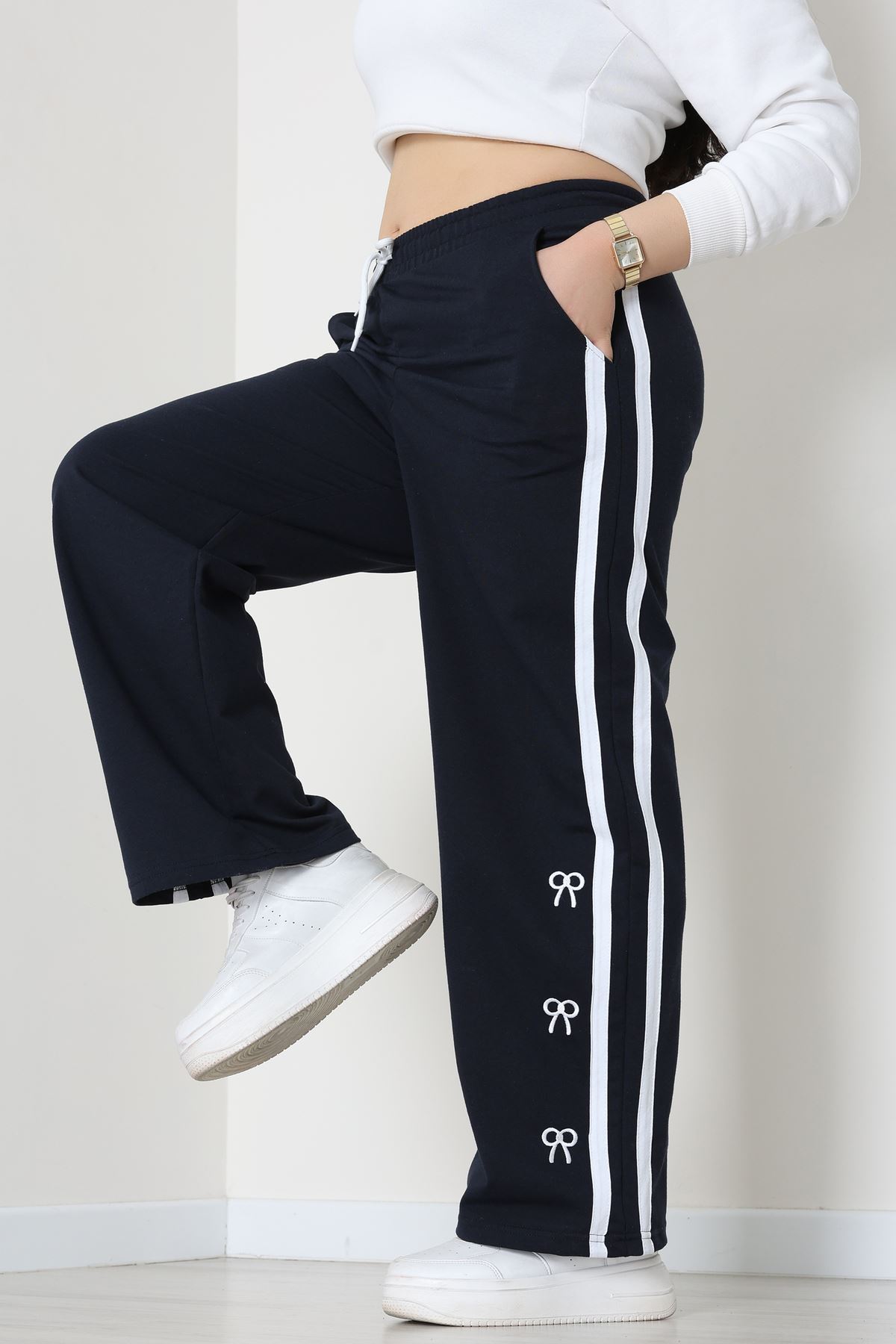 2 İplik Büyük Beden Eşofman Altı Lacivert - 52178.1005.