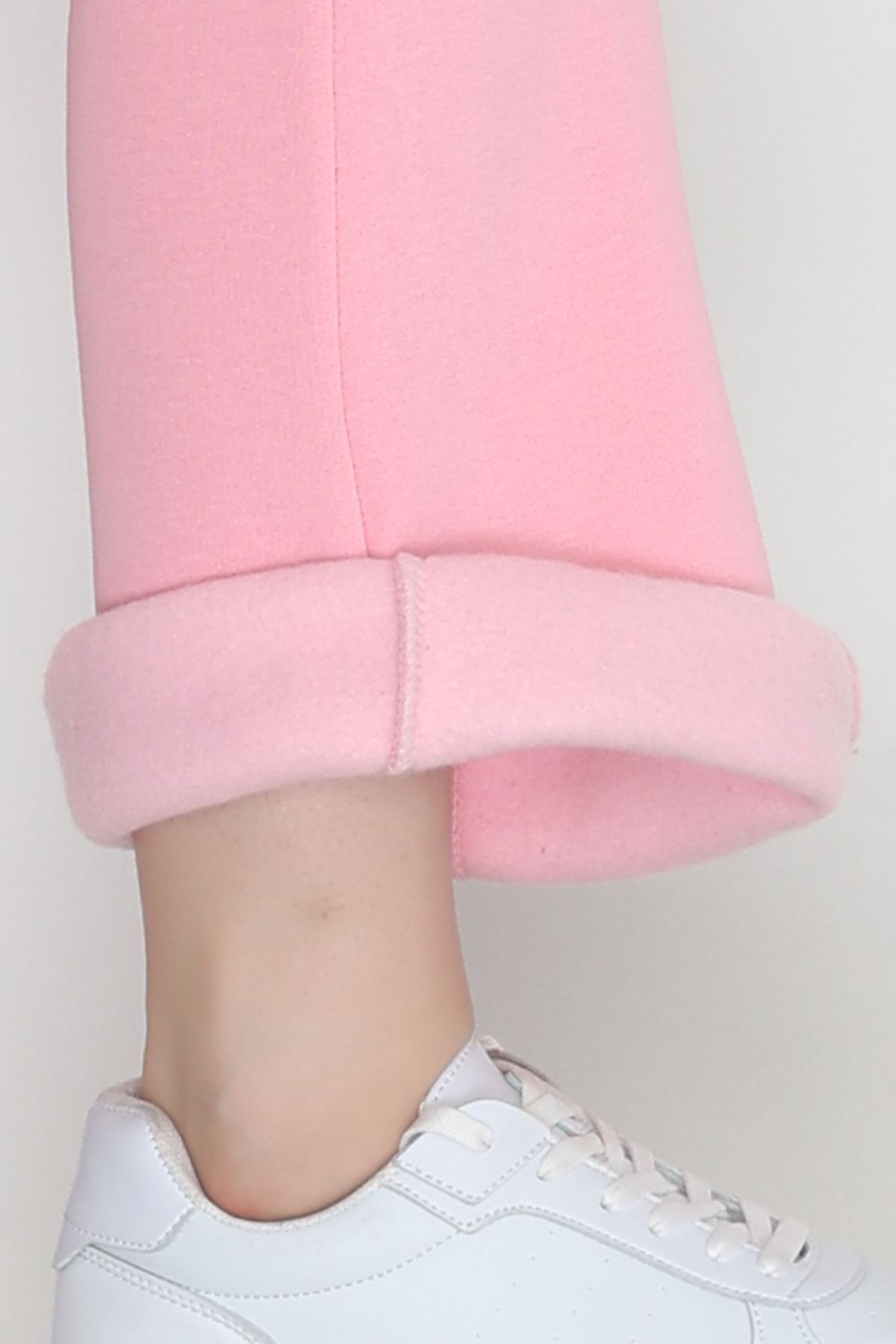 3 İplik İspanyol Paça Eşofman Altı Pembe - 42522.1878.