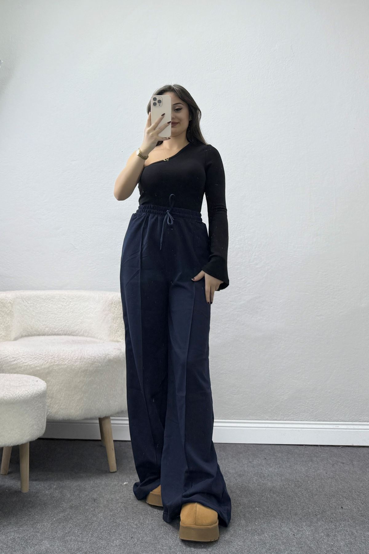 2 İplik Çımalı Eşofman Altı Lacivert - 52026.1857.