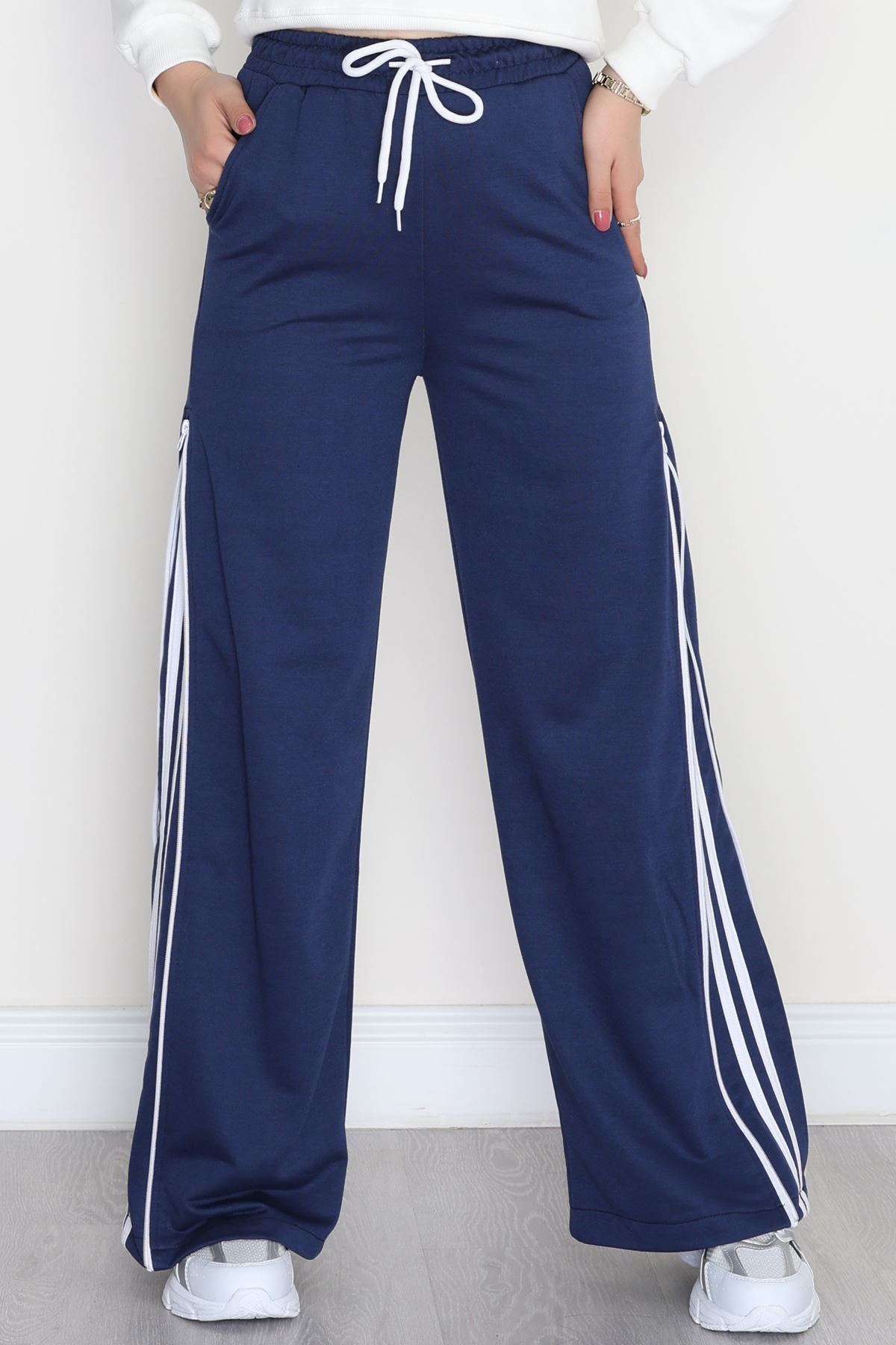 Fermuarlı 2 İplik Eşofman Altı Lacivert - 50741.1005.