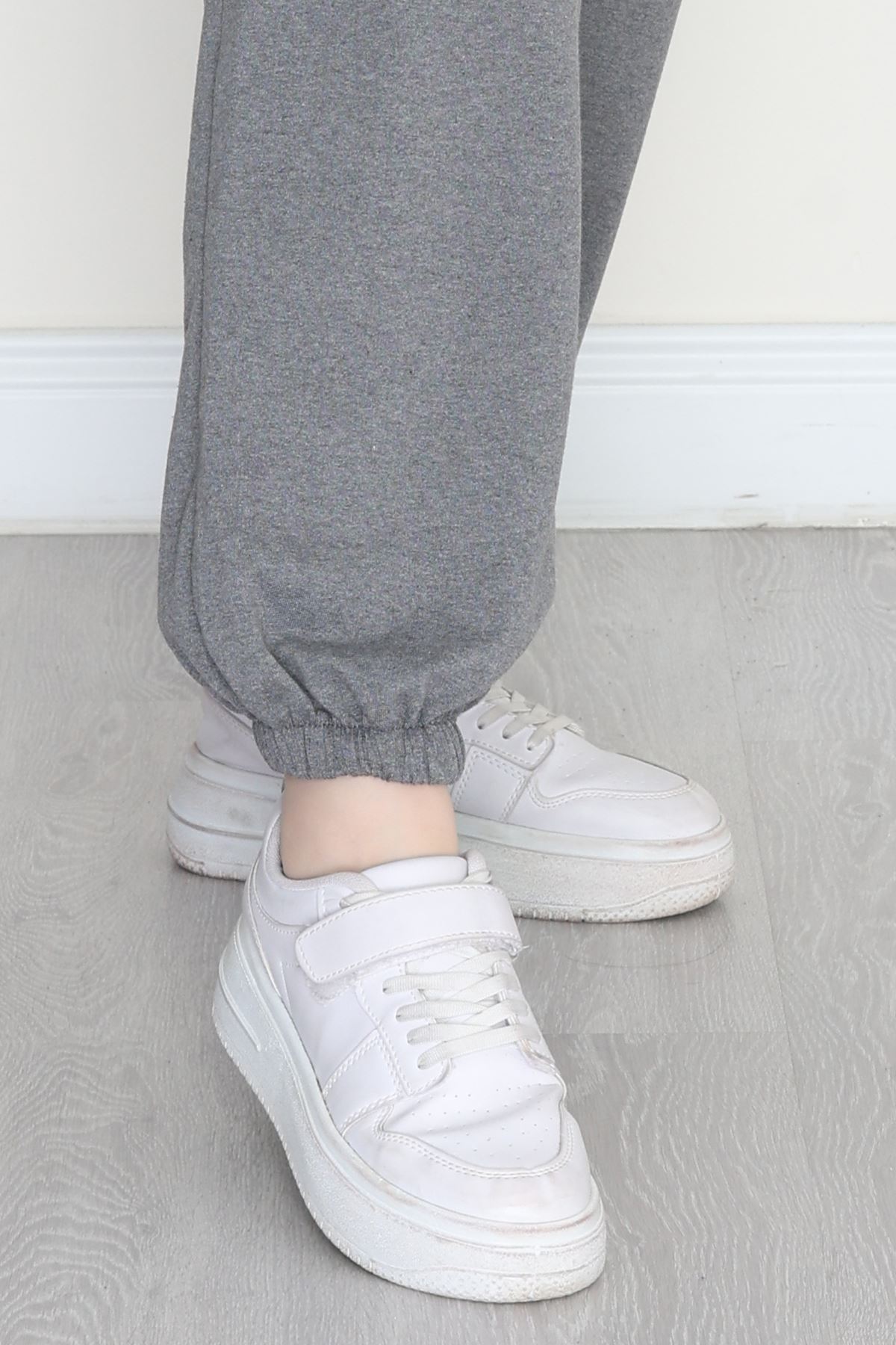 Paça Lastikli 2 İplik Pileli Eşofman Altı Füme - 52008.1857.