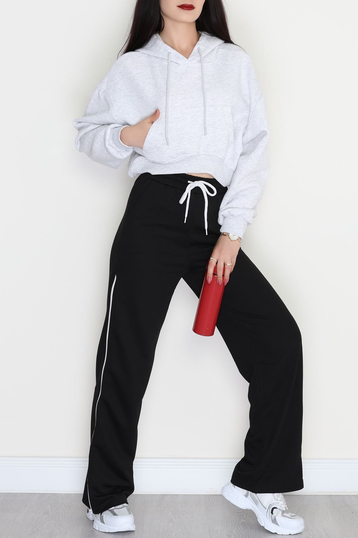 Fermuarlı 2 İplik Eşofman Altı Siyah - 50741.1005.