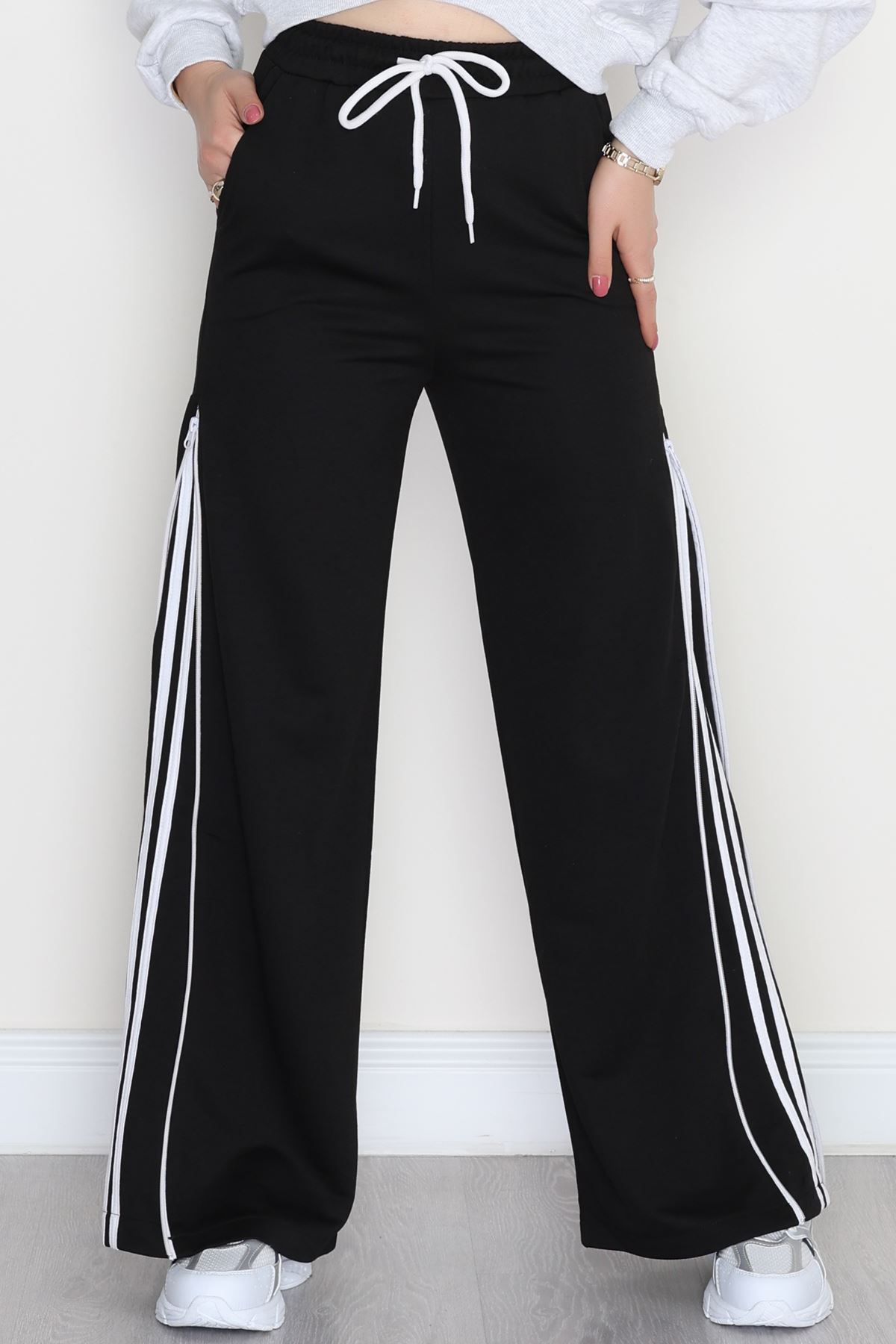 Fermuarlı 2 İplik Eşofman Altı Siyah - 50741.1005.