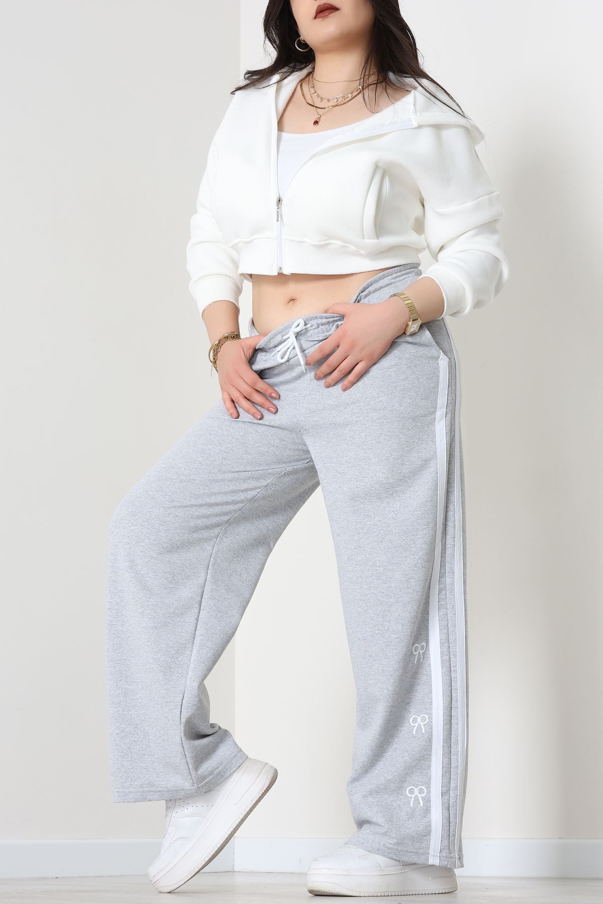 2 İplik Büyük Beden Eşofman Altı Gri - 52178.1005.