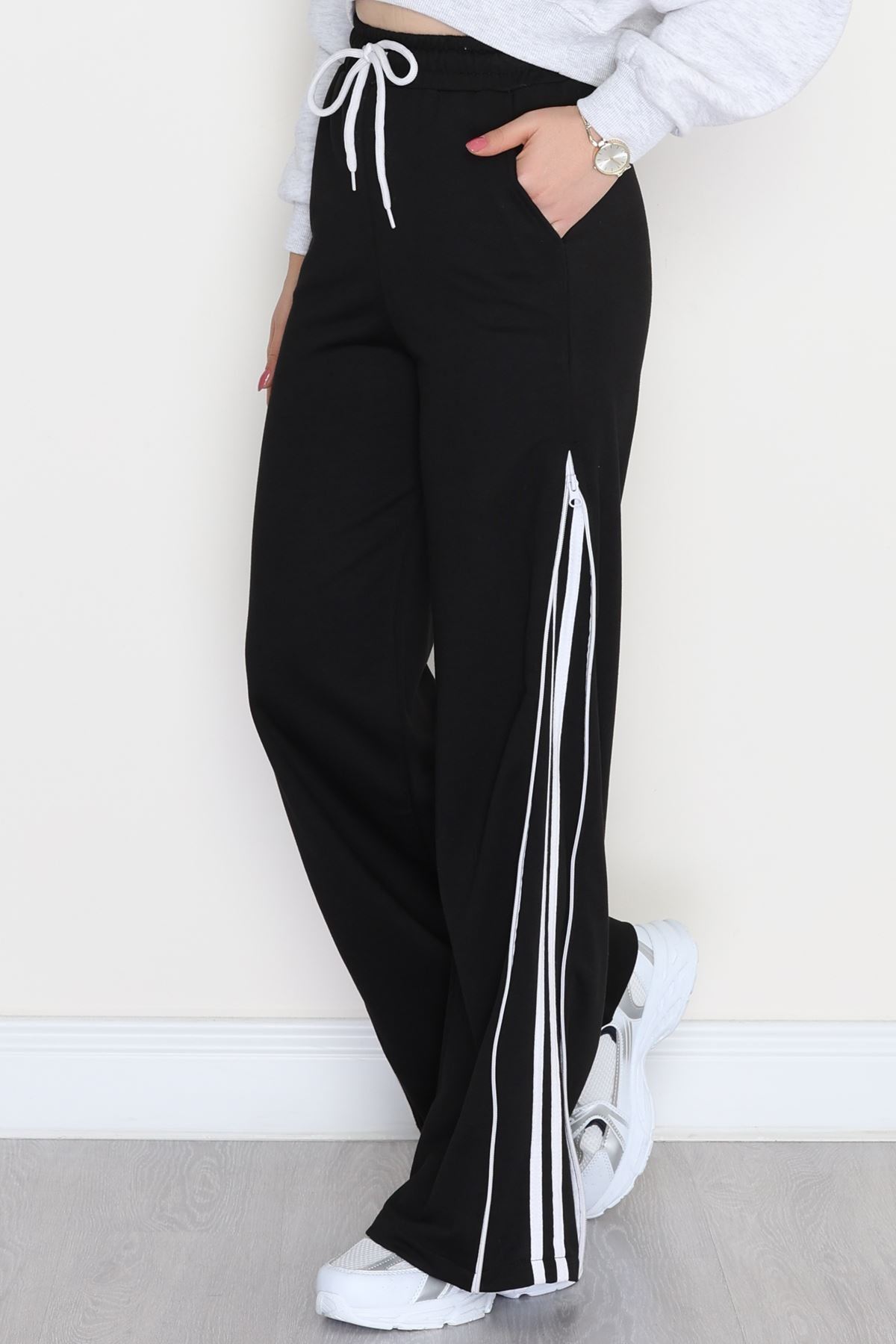 Fermuarlı 2 İplik Eşofman Altı Siyah - 50741.1005.