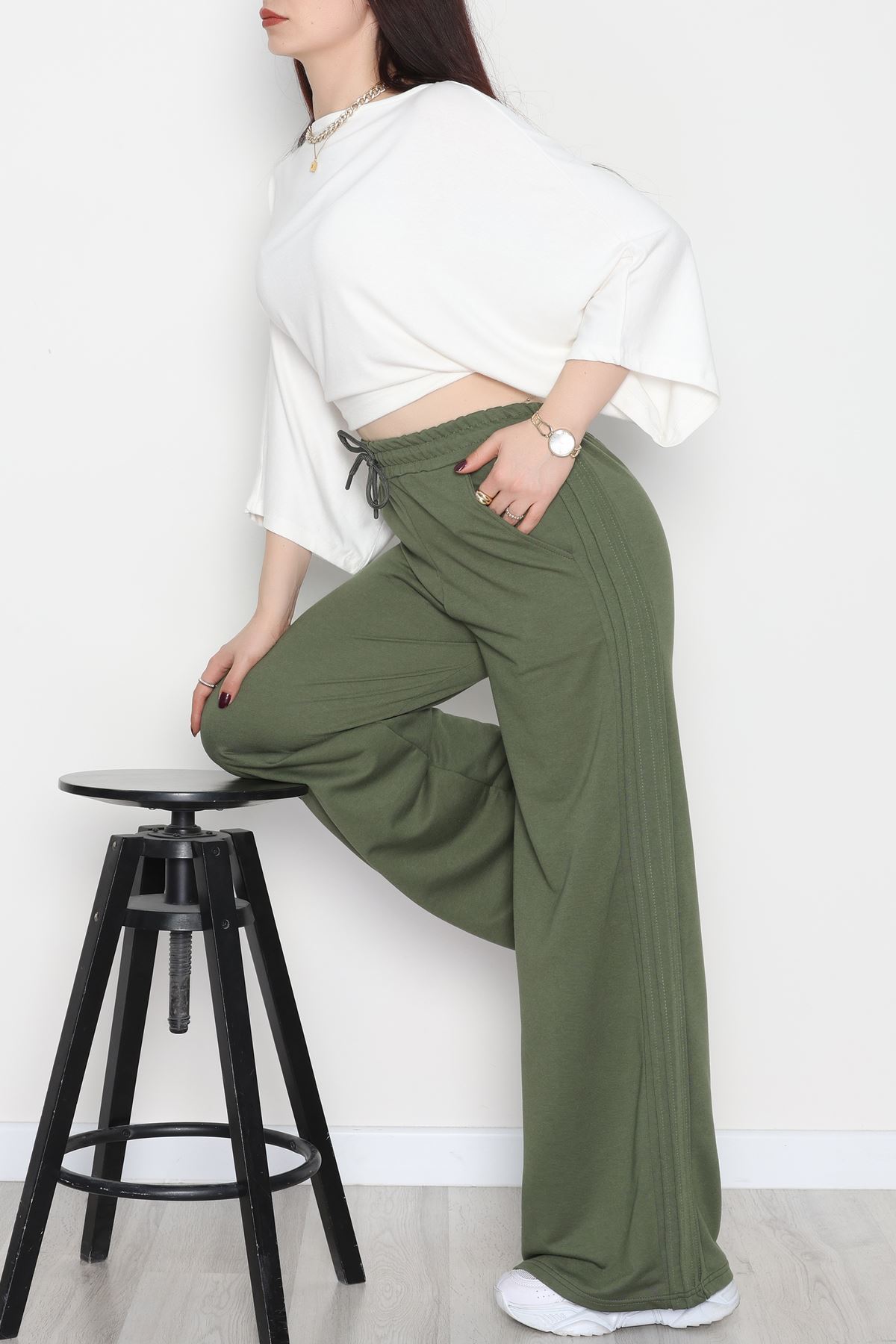 2 İplik Eşofman Altı Haki - 52048.1857.