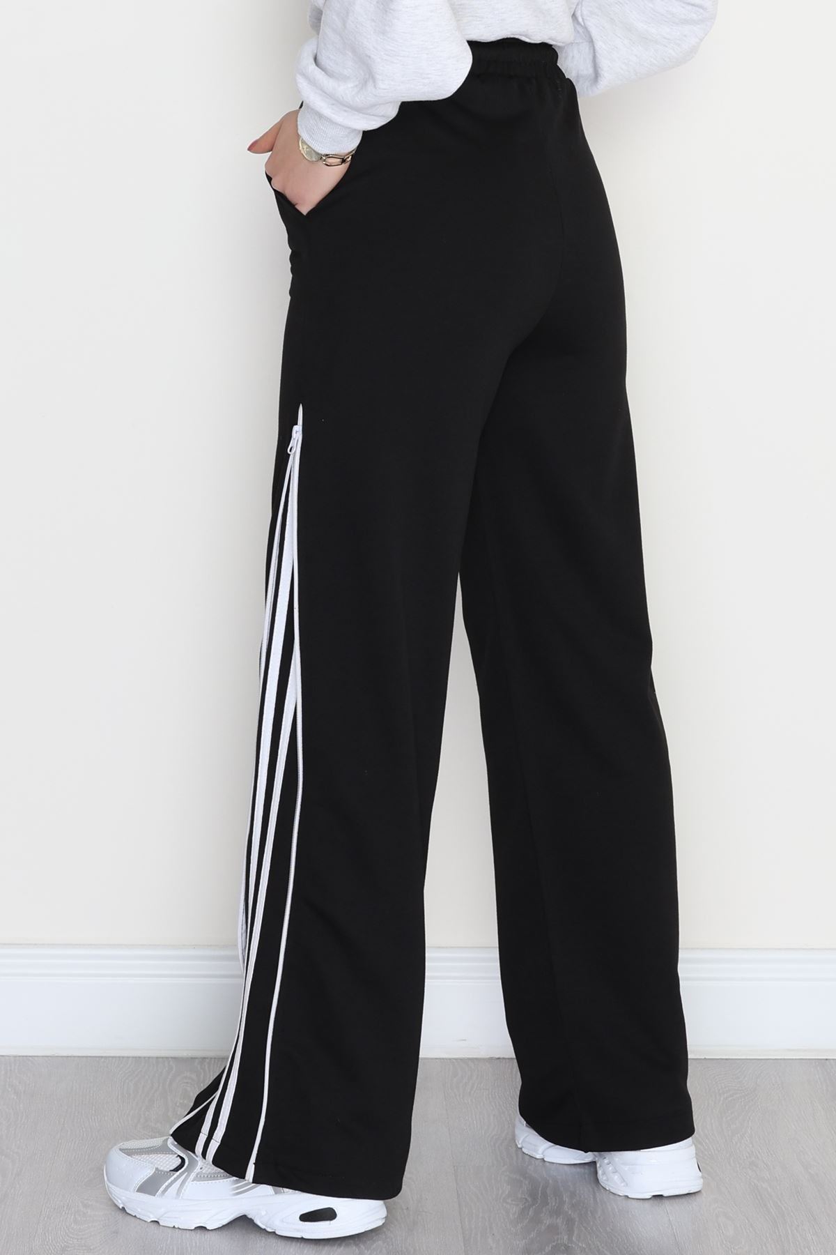 Fermuarlı 2 İplik Eşofman Altı Siyah - 50741.1005.