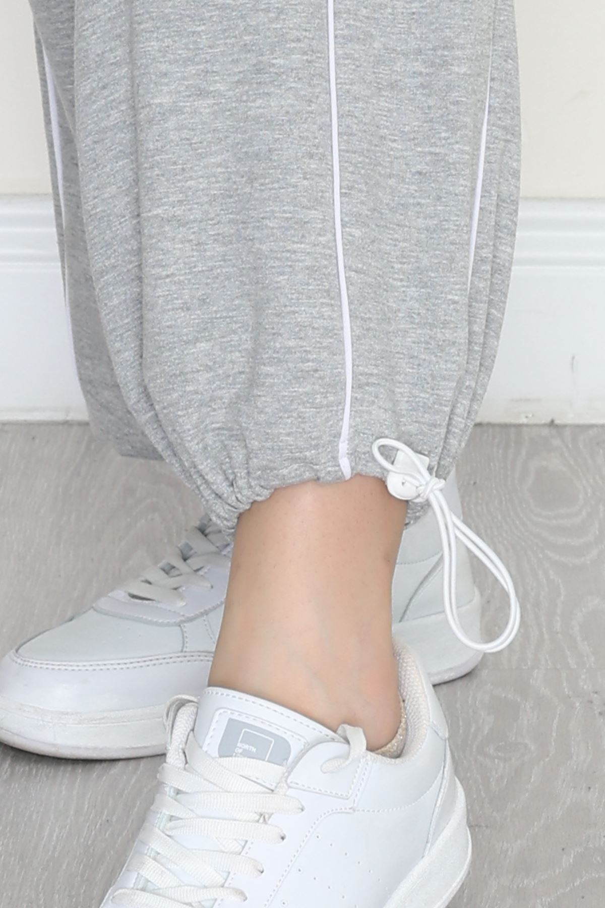 2 İplik Paça Stoperli Eşofman Altı Gri - 40019.1857.