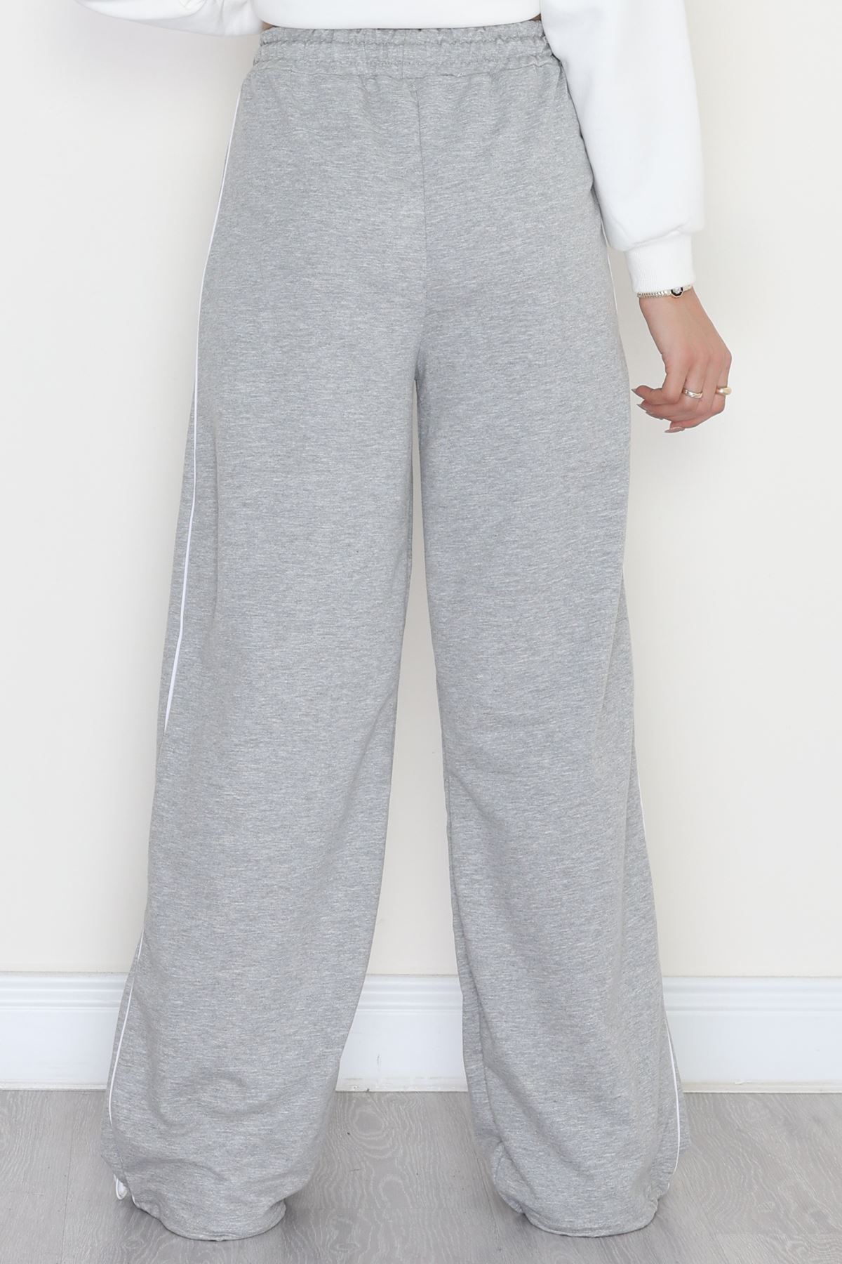 2 İplik Paça Stoperli Eşofman Altı Gri - 40019.1857.