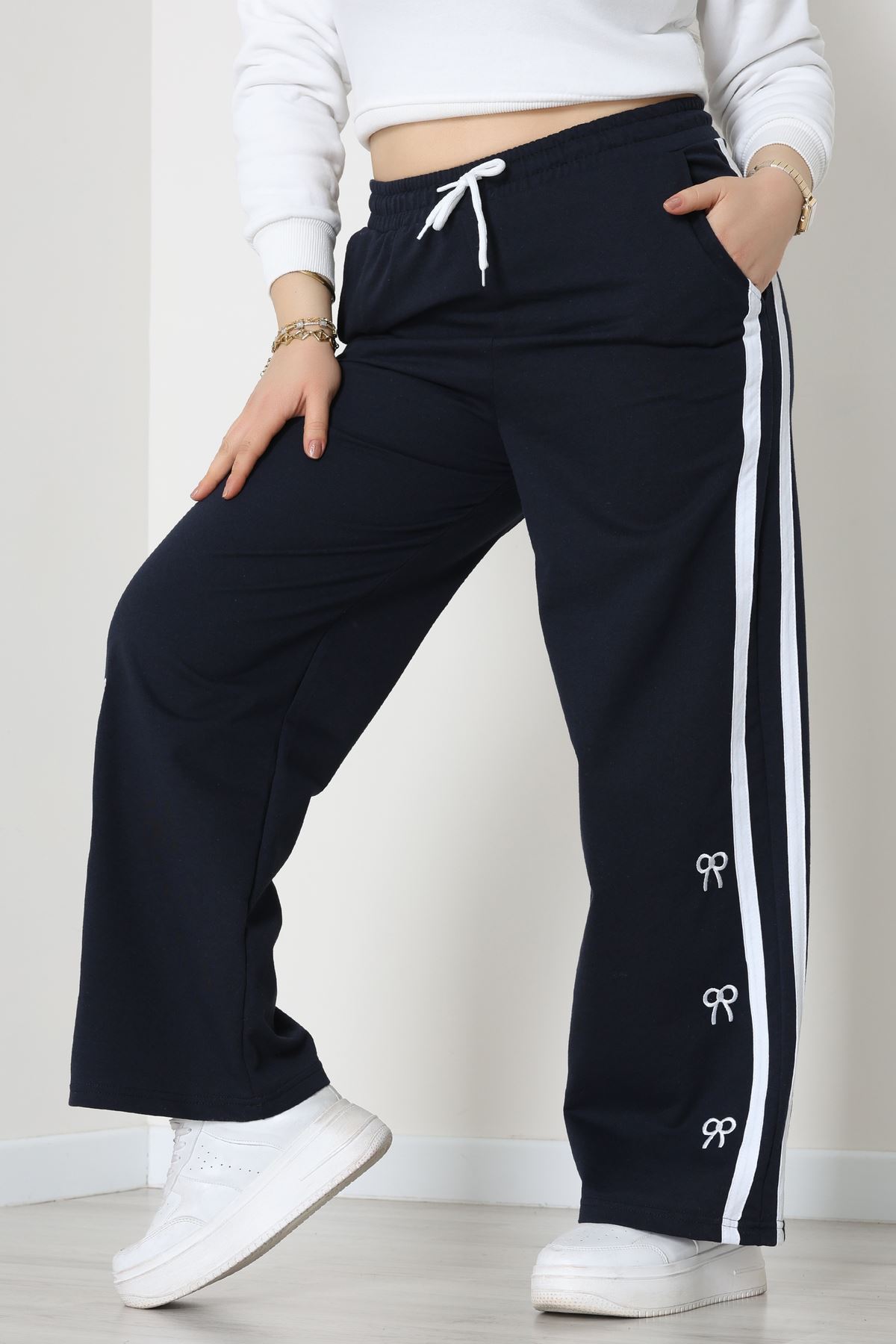 2 İplik Büyük Beden Eşofman Altı Lacivert - 52178.1005.