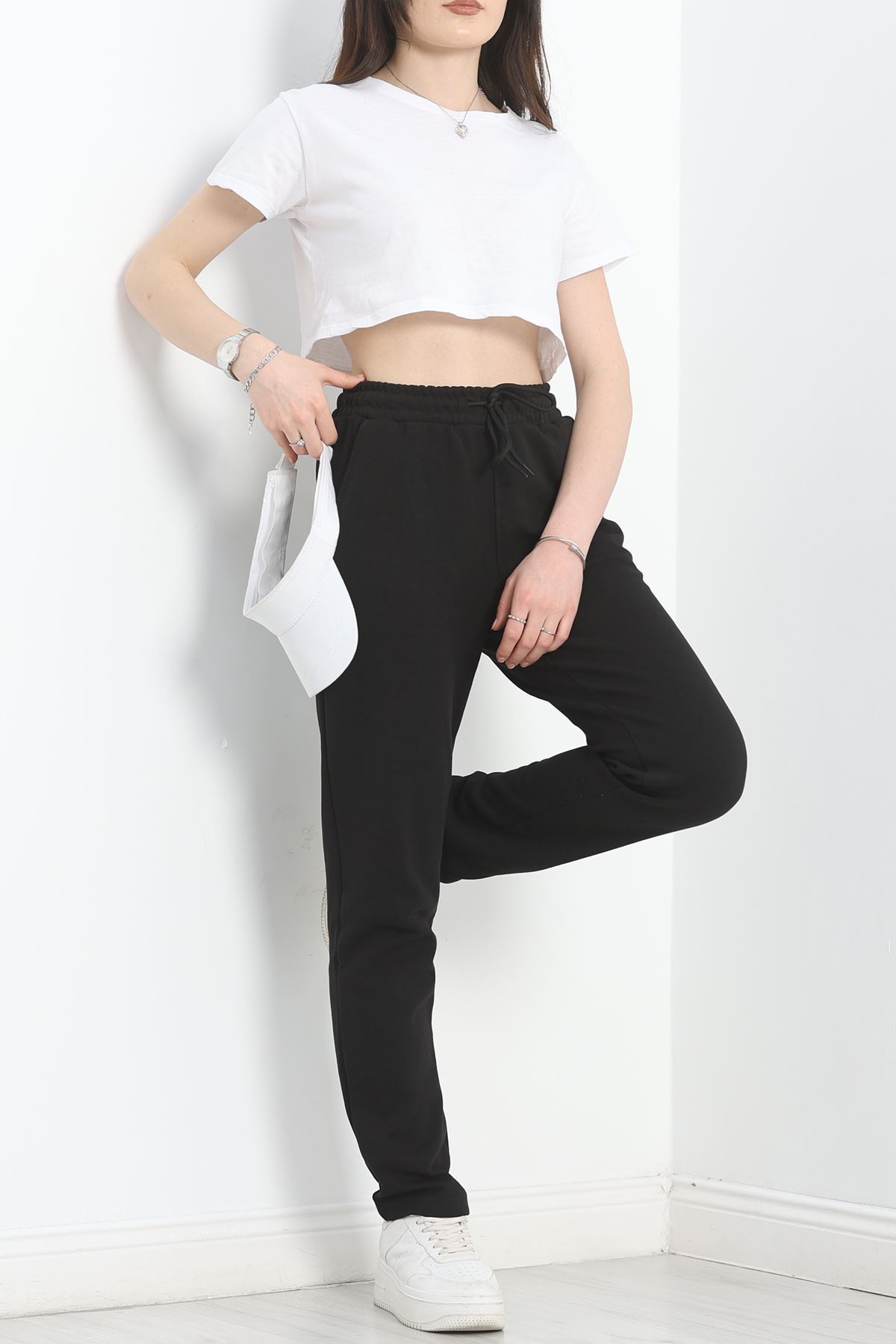 Double Face Kumaş Eşofman Altı Siyah - 40554.1431.