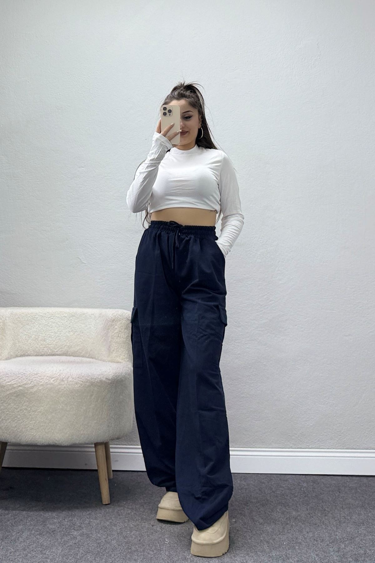 Kargo Cepli Eşofman Altı Lacivert - 52131.1857.