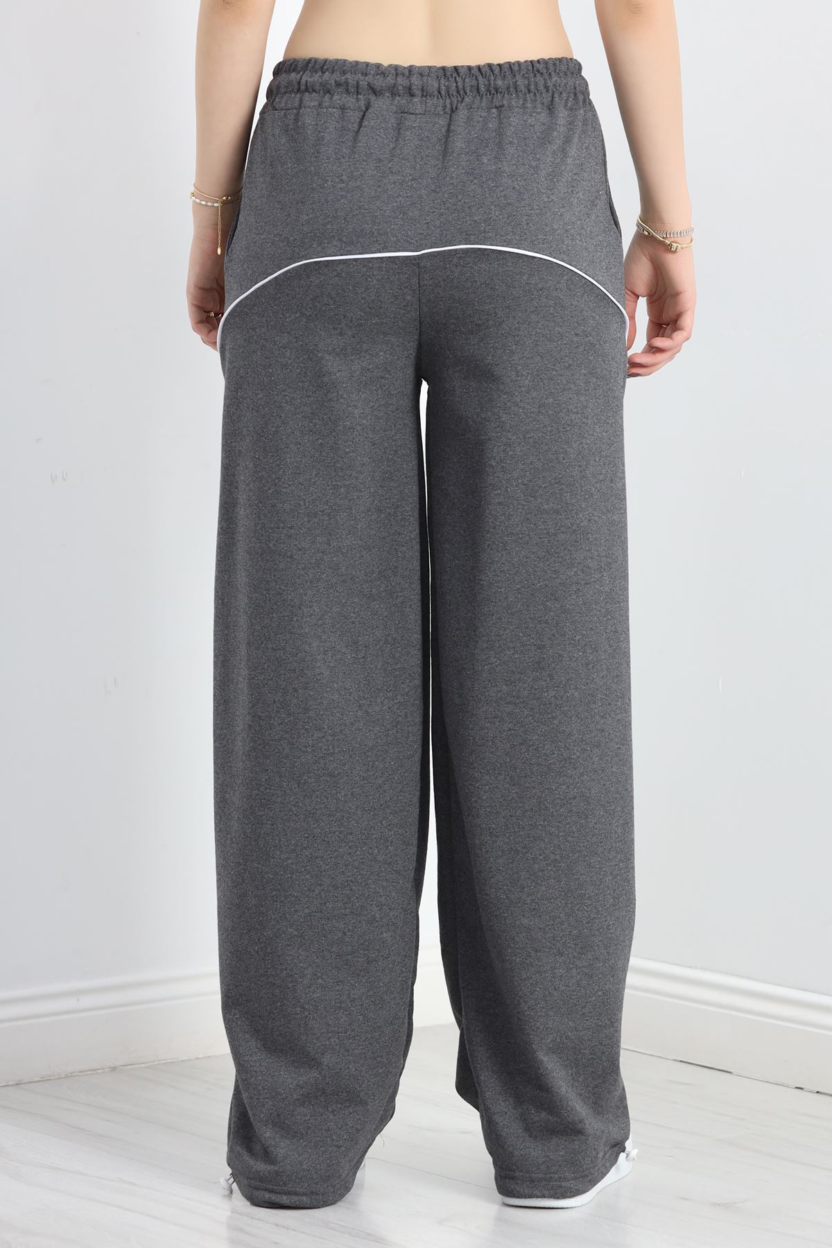 Paça Stoperli 2 İplik Eşofman Altı Füme - 50058.1857.