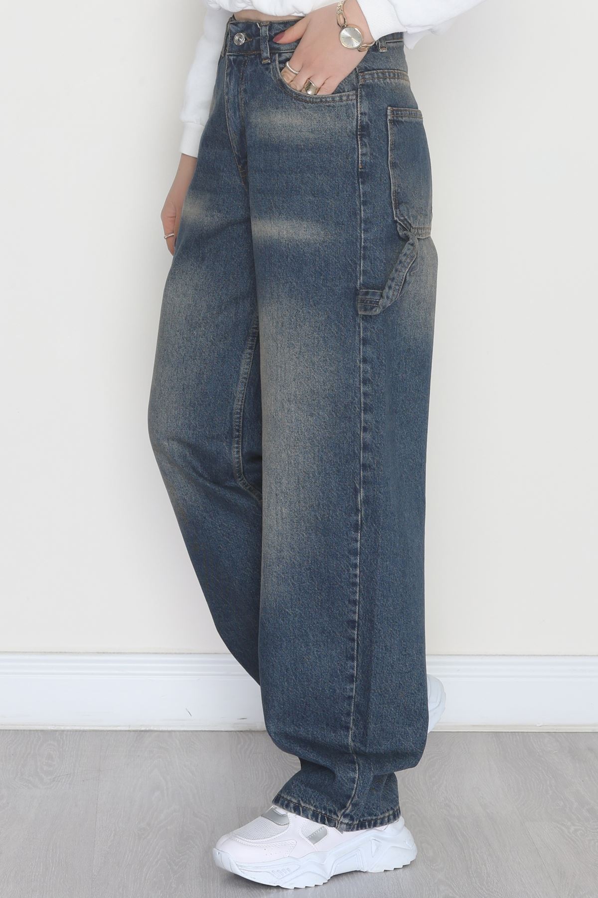 Carpenter Detaylı Baggy Kot Pantolon Tintyıkama - 40087.1184.