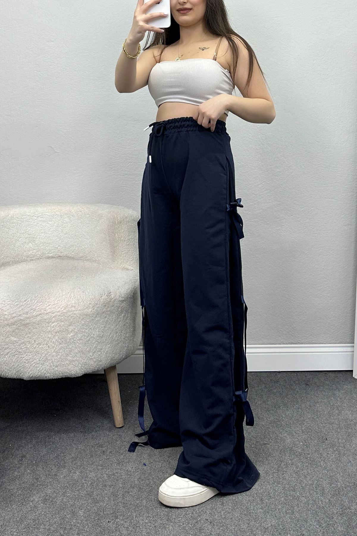 Kurdele Detaylı Eşofman Altı Lacivert - 50134.1857.