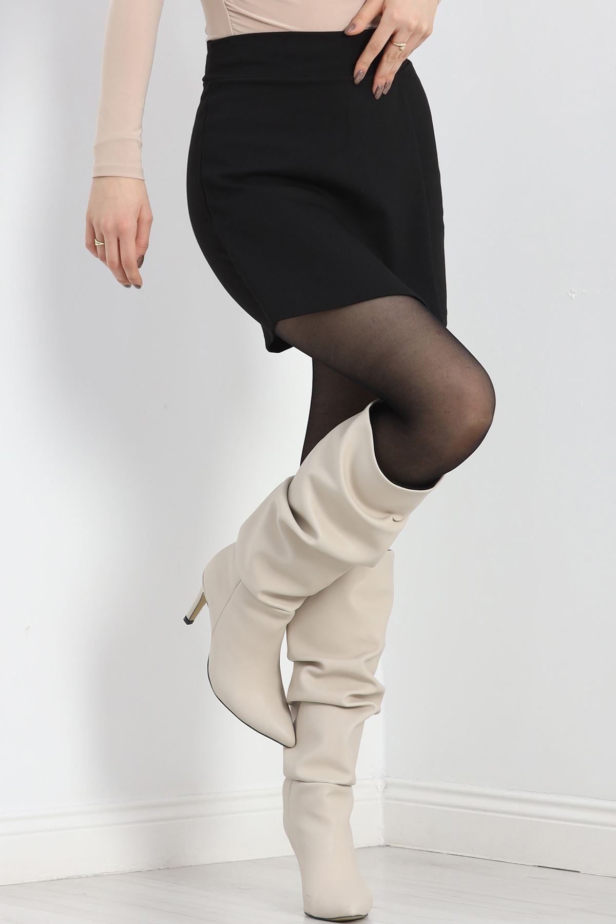 Çelik Kumaş Şort Etek Siyah - 20913.316.