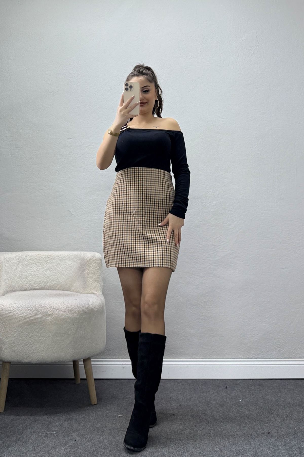 Full Laminasyonlu Poliviskon Etek Kahve - 51246.1347.