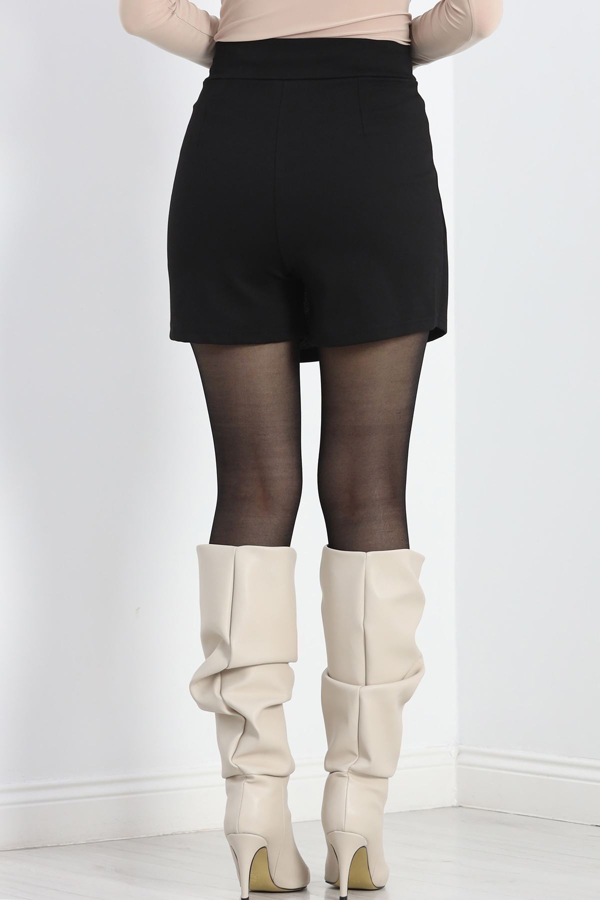 Çelik Kumaş Şort Etek Siyah - 20913.316.