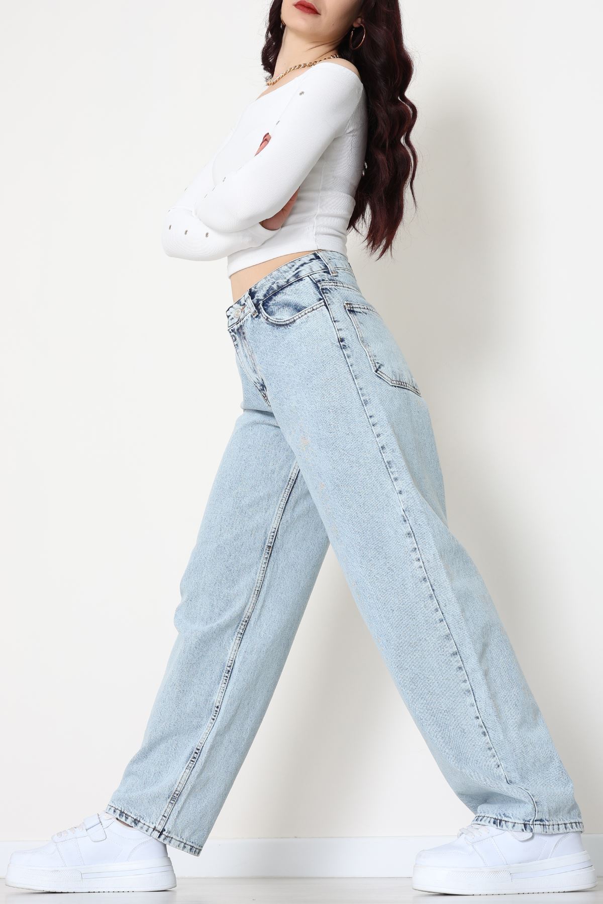 Tokalı Baggy Kot Pantolon Karyıkama - 31581.1184.