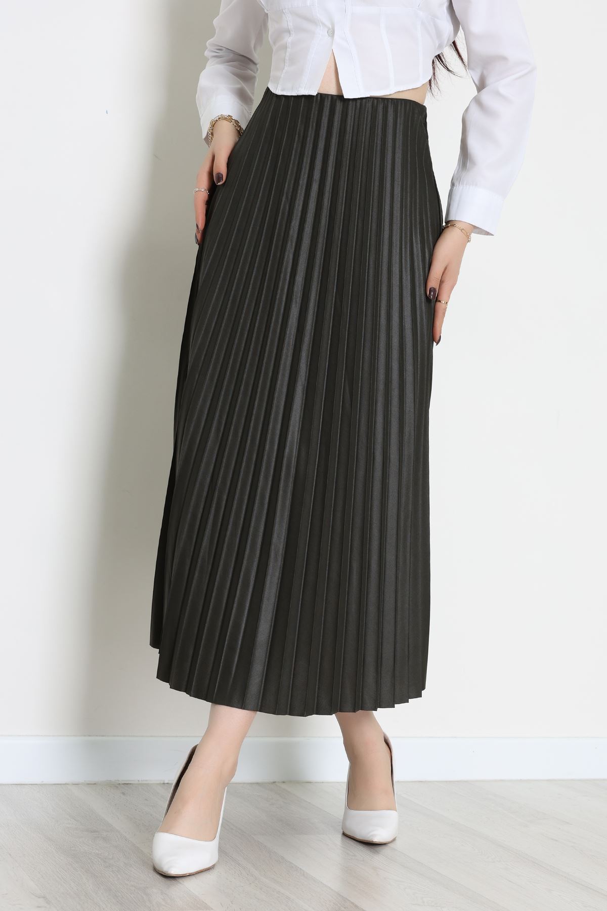 Pileli Etek Haki - 52207.1005.