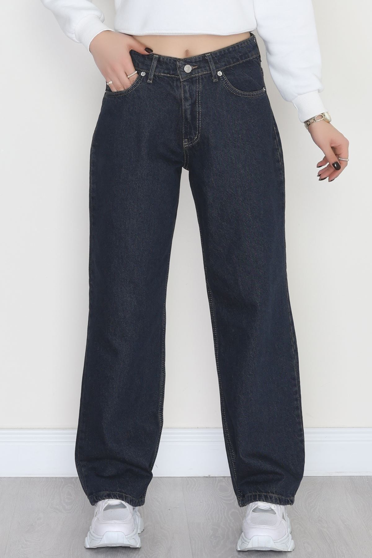 Geniş Paça Palazzo Kot Pantolon Koyulacivert - 31564.2059.