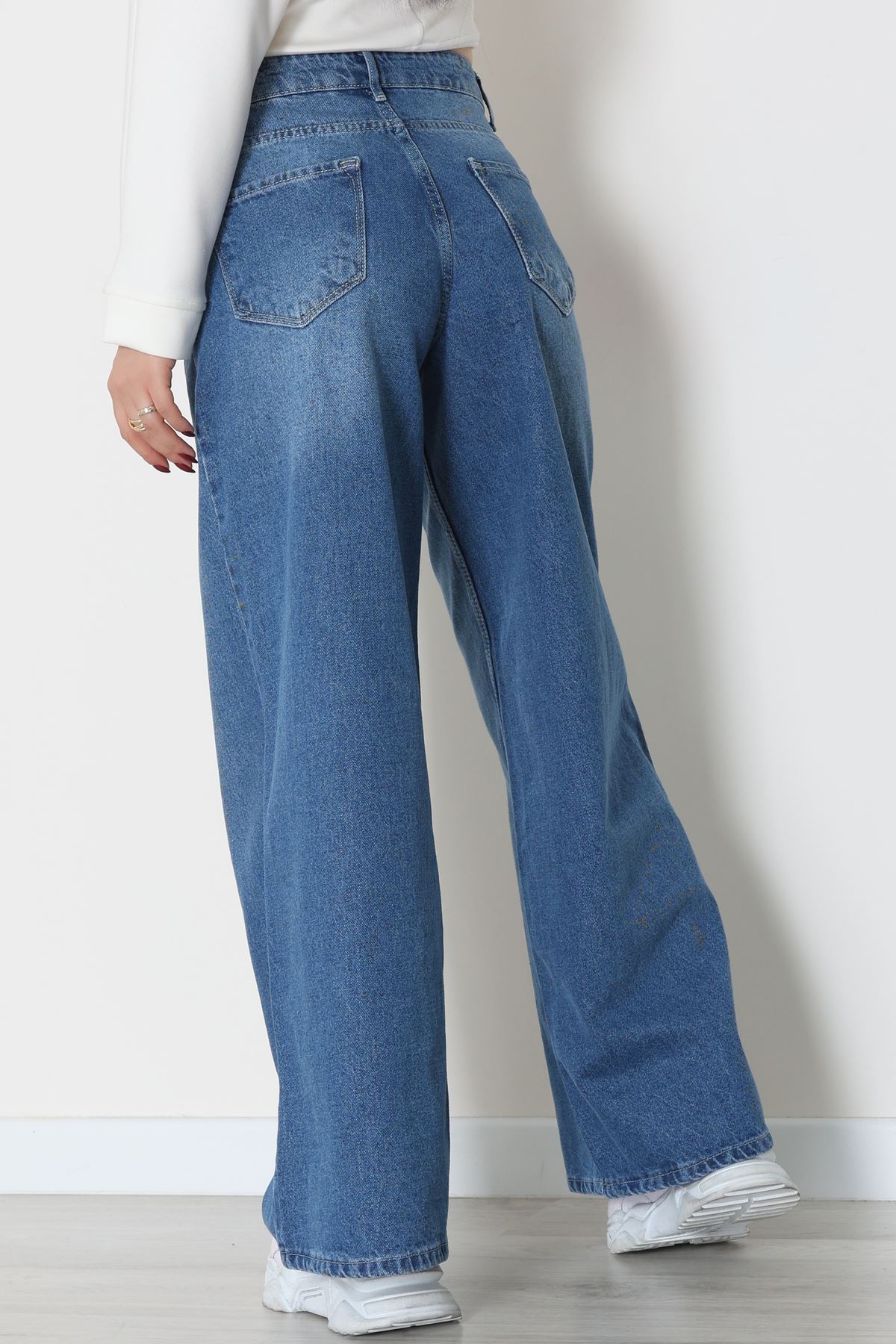 Palazzo Geniş Paça Kot Pantolon Mavi - 31548.2059.