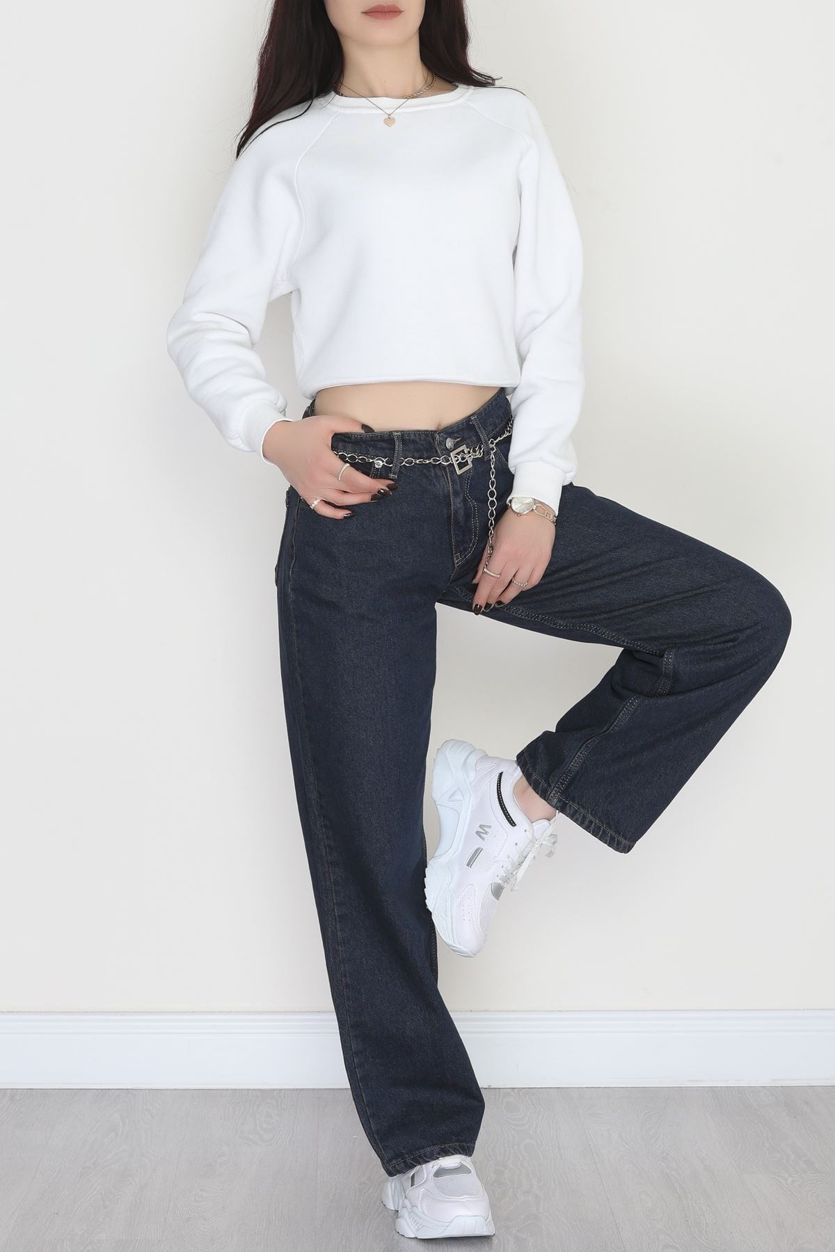 Geniş Paça Palazzo Kot Pantolon Koyulacivert - 31564.2059.