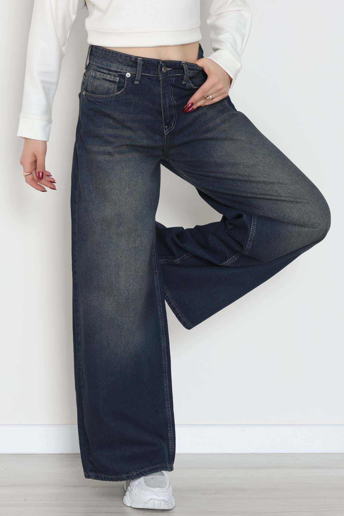 Palazzo Geniş Paça Kot Pantolon Kahvetint - 31548.2059.