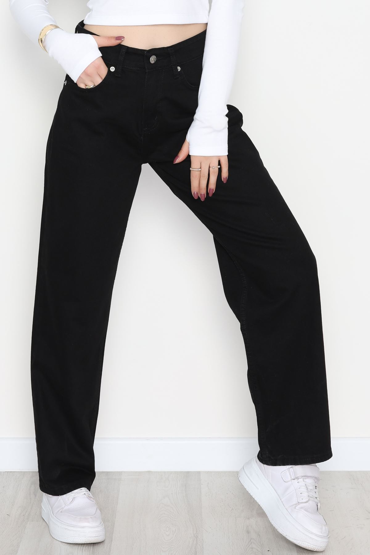 Wide Leg Kot Pantolon Siyah - 31641.2059.