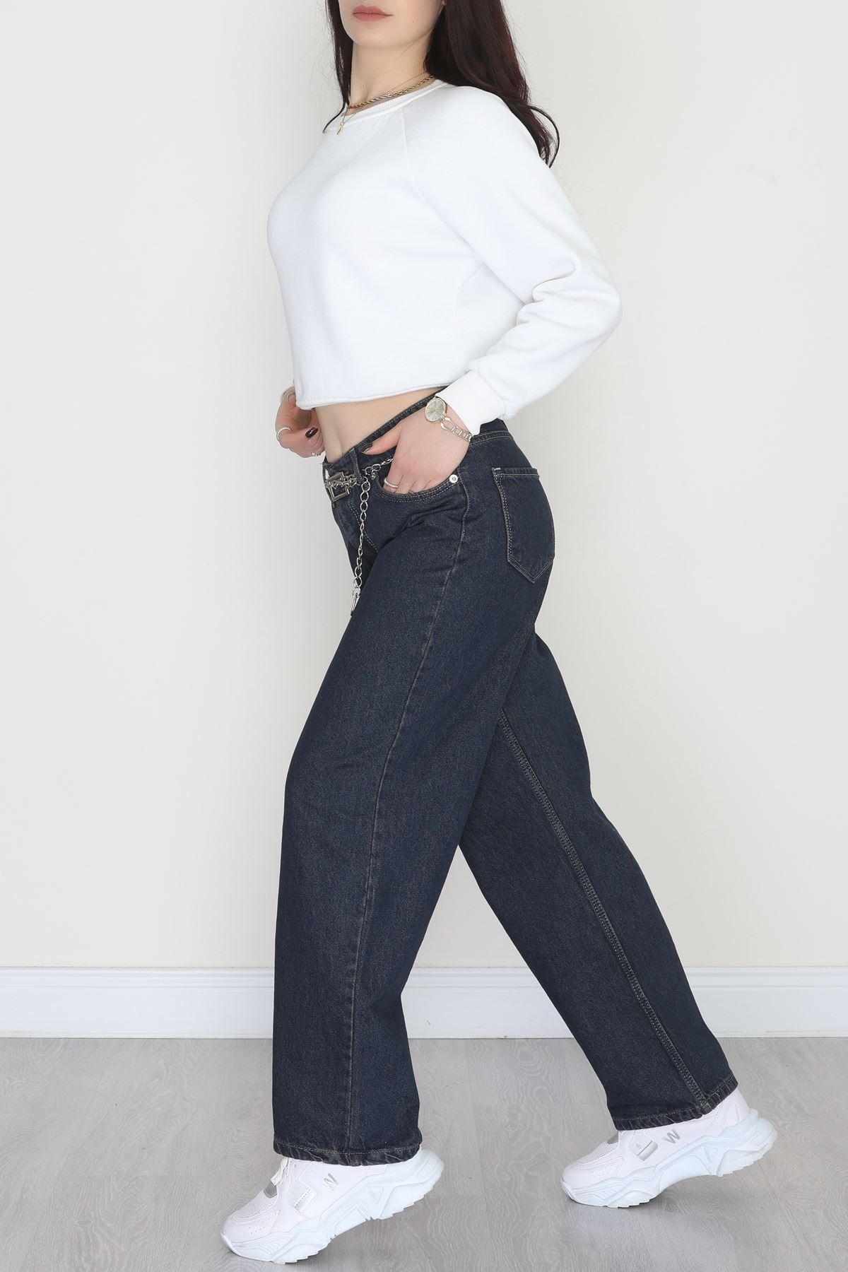 Geniş Paça Palazzo Kot Pantolon Koyulacivert - 31564.2059.