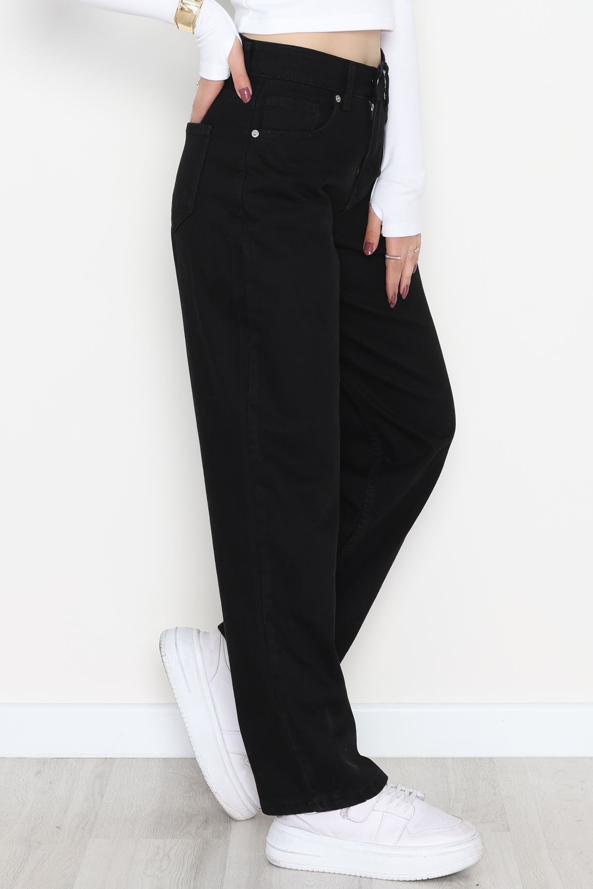 Wide Leg Kot Pantolon Siyah - 31641.2059.