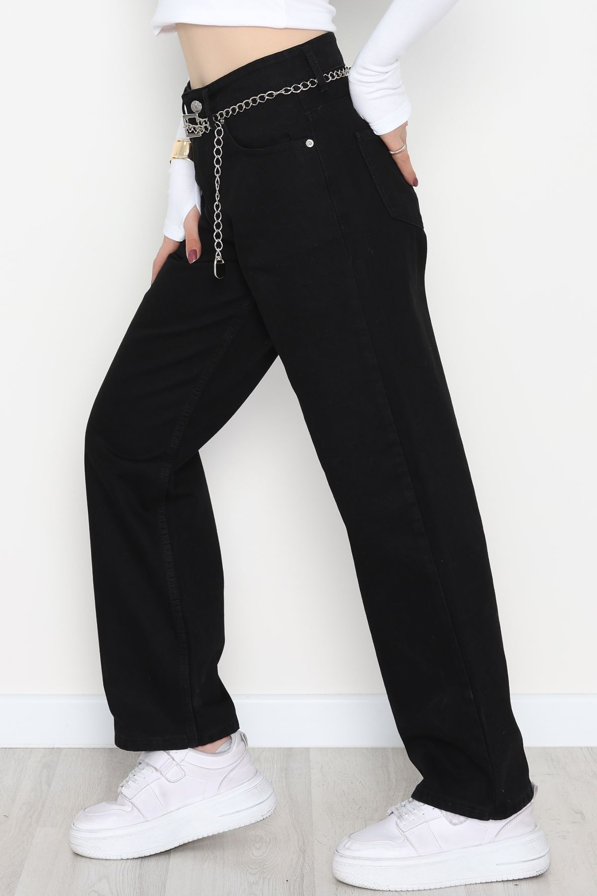 Wide Leg Kot Pantolon Siyah - 31641.2059.