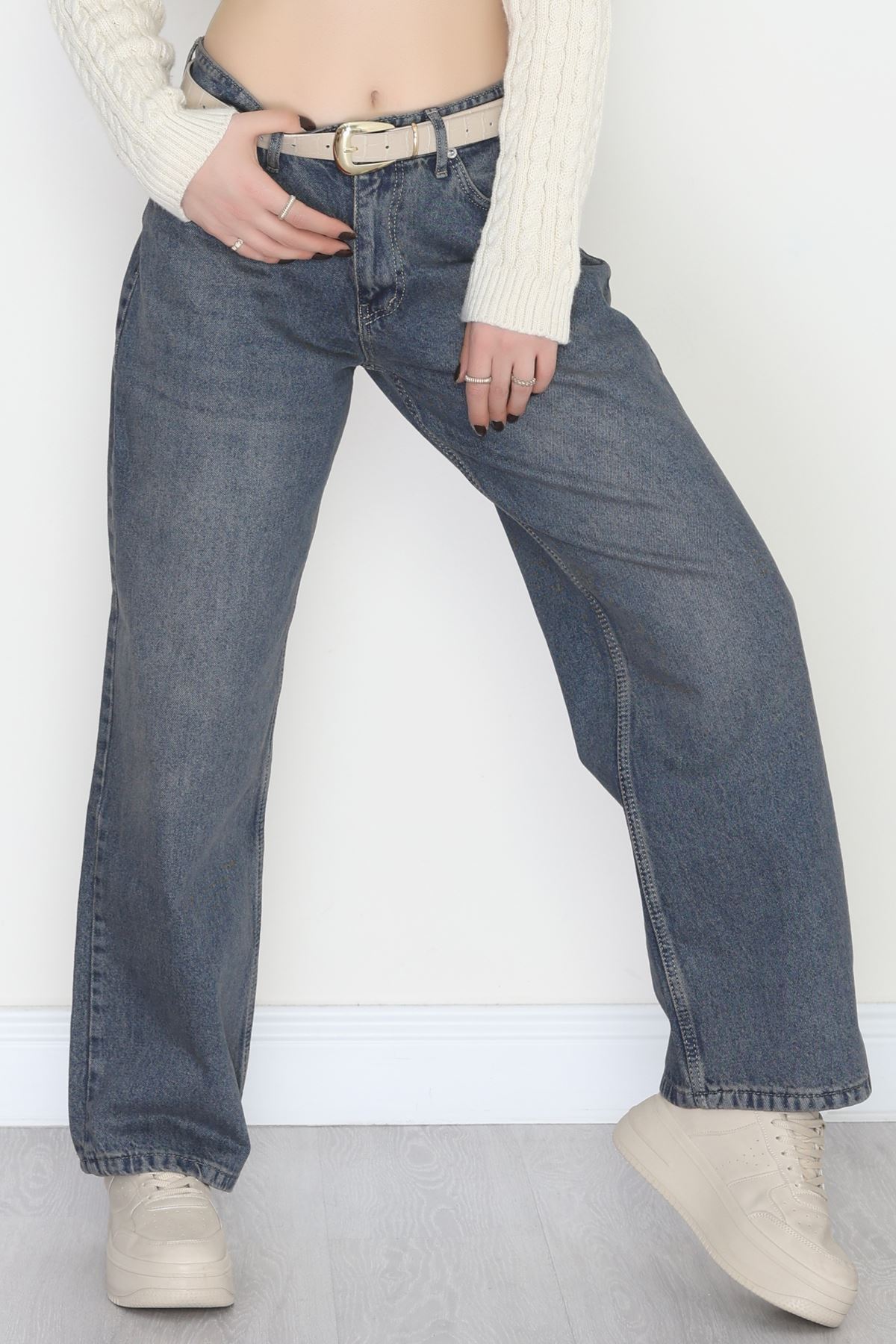 Geniş Paça Palazzo Kot Pantolon Kahvetint - 31564.2059.