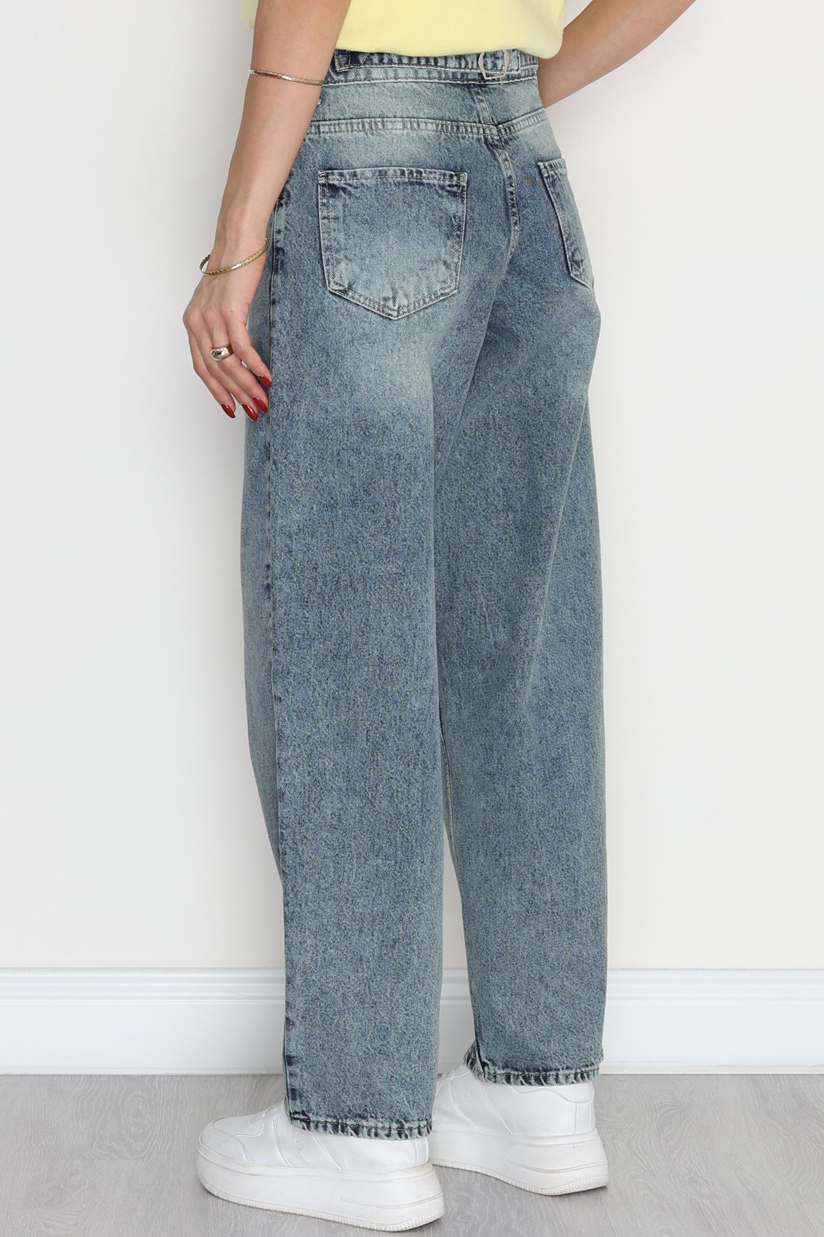 Tokalı Baggy Kot Pantolon Mavitint - 31159.2059.