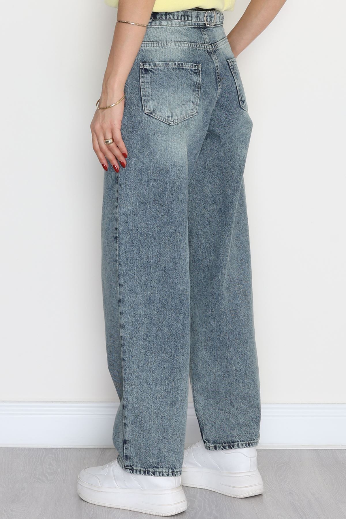 Tokalı Baggy Kot Pantolon Mavitint - 31159.2059.