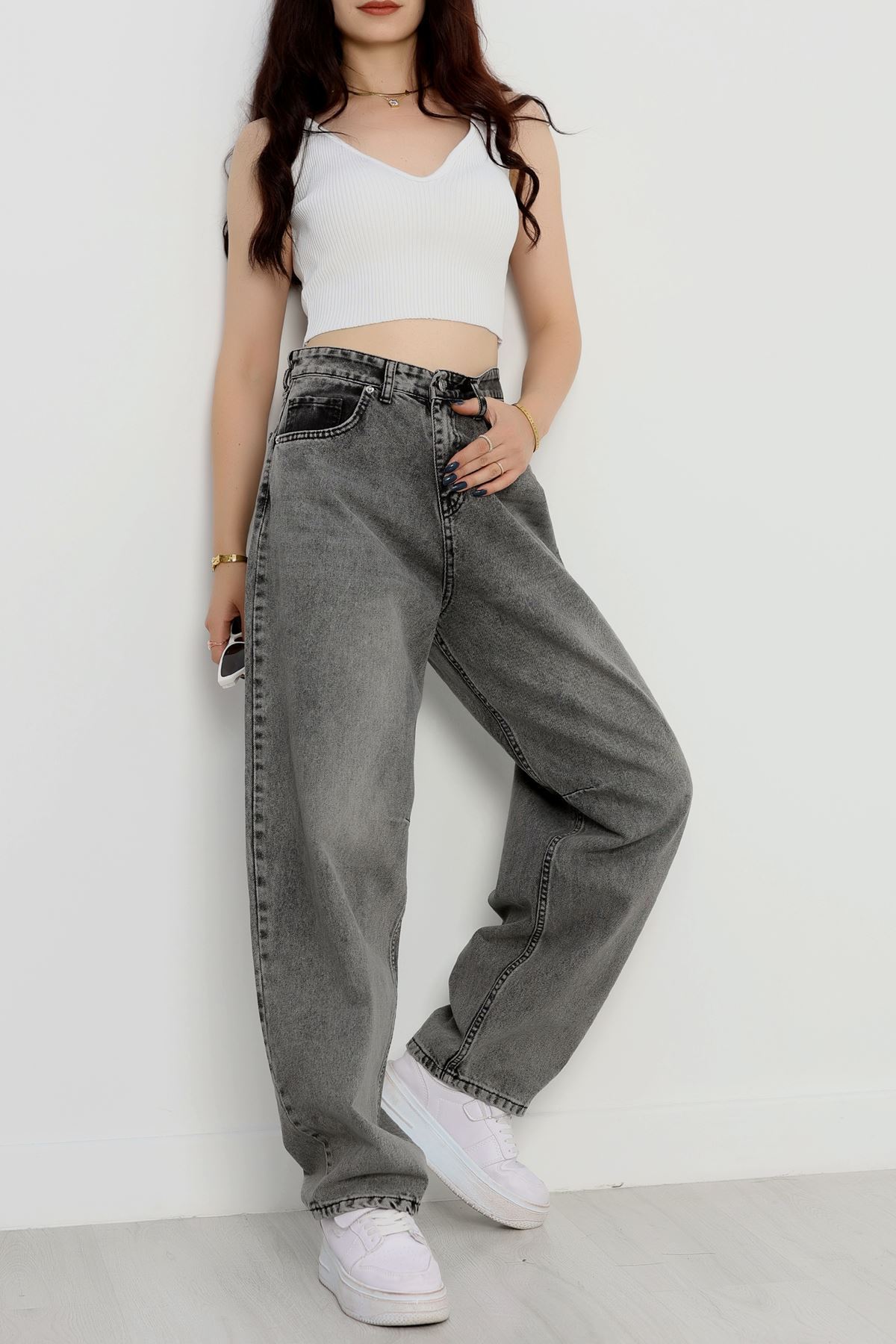 Tokalı Baggy Kot Pantolon Açıkfüme - 31159.2059.