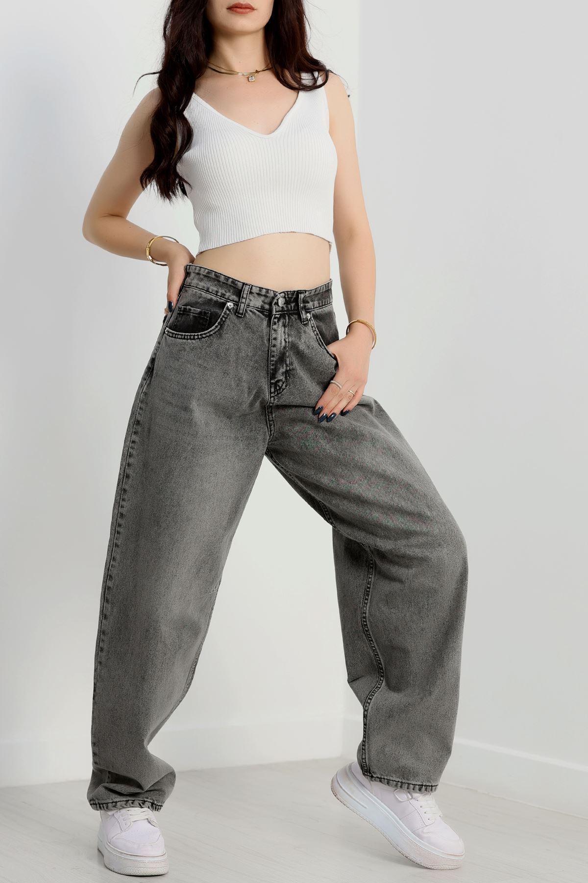 Tokalı Baggy Kot Pantolon Açıkfüme - 31159.2059.